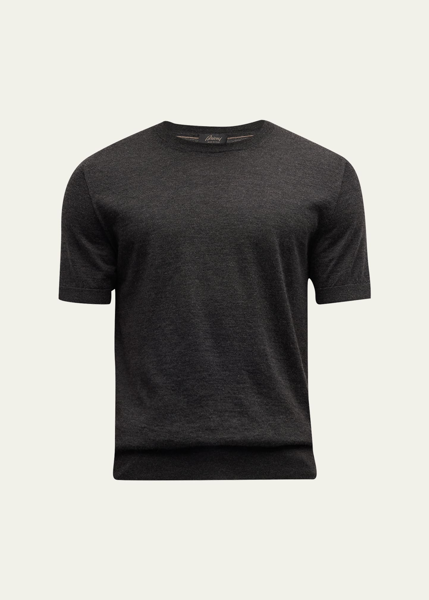 Brioni Men's Cashmere-silk Crewneck Sweater In Gray