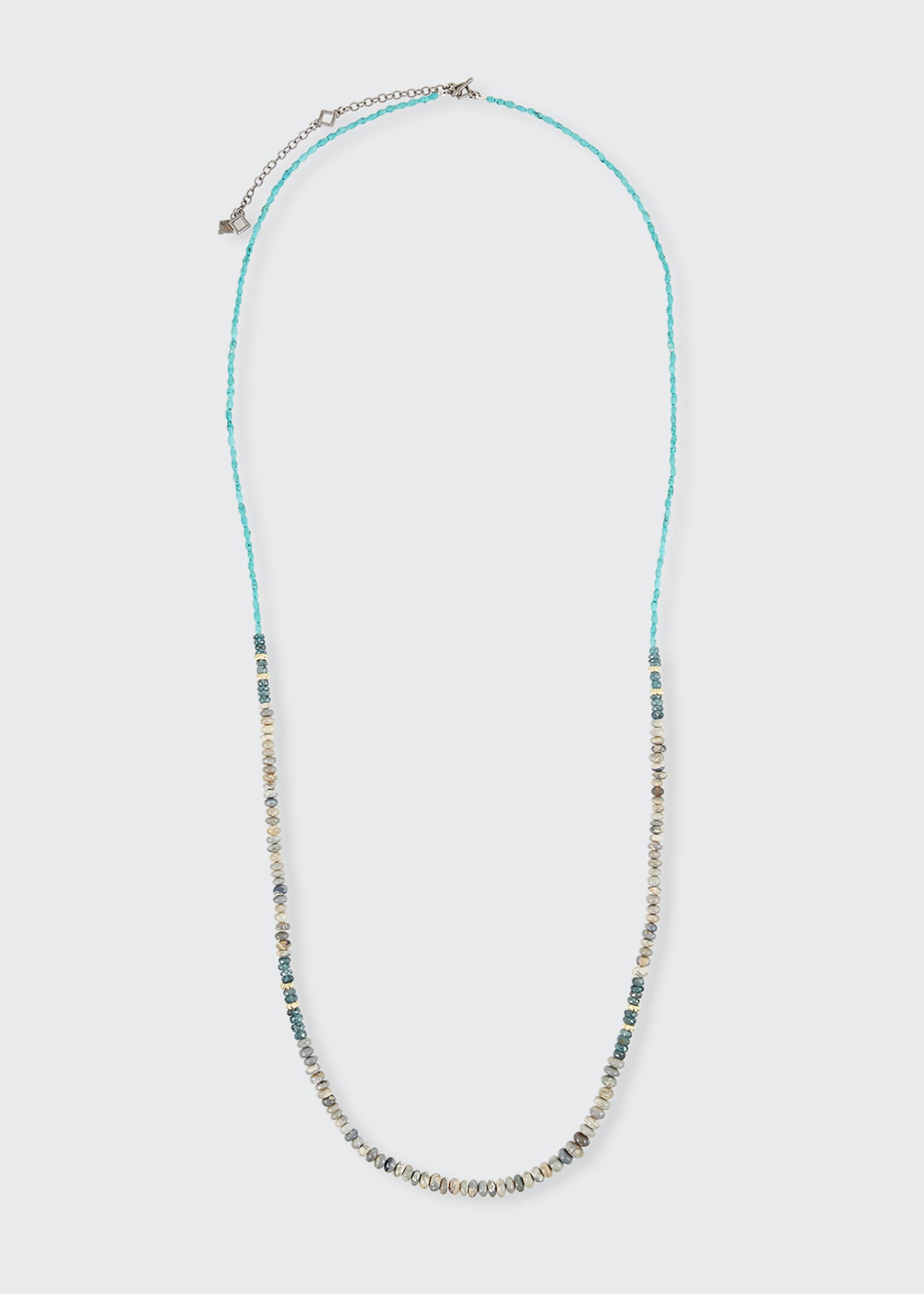 Armenta Old World Long Turquoise, Opal & Kyanite Necklace