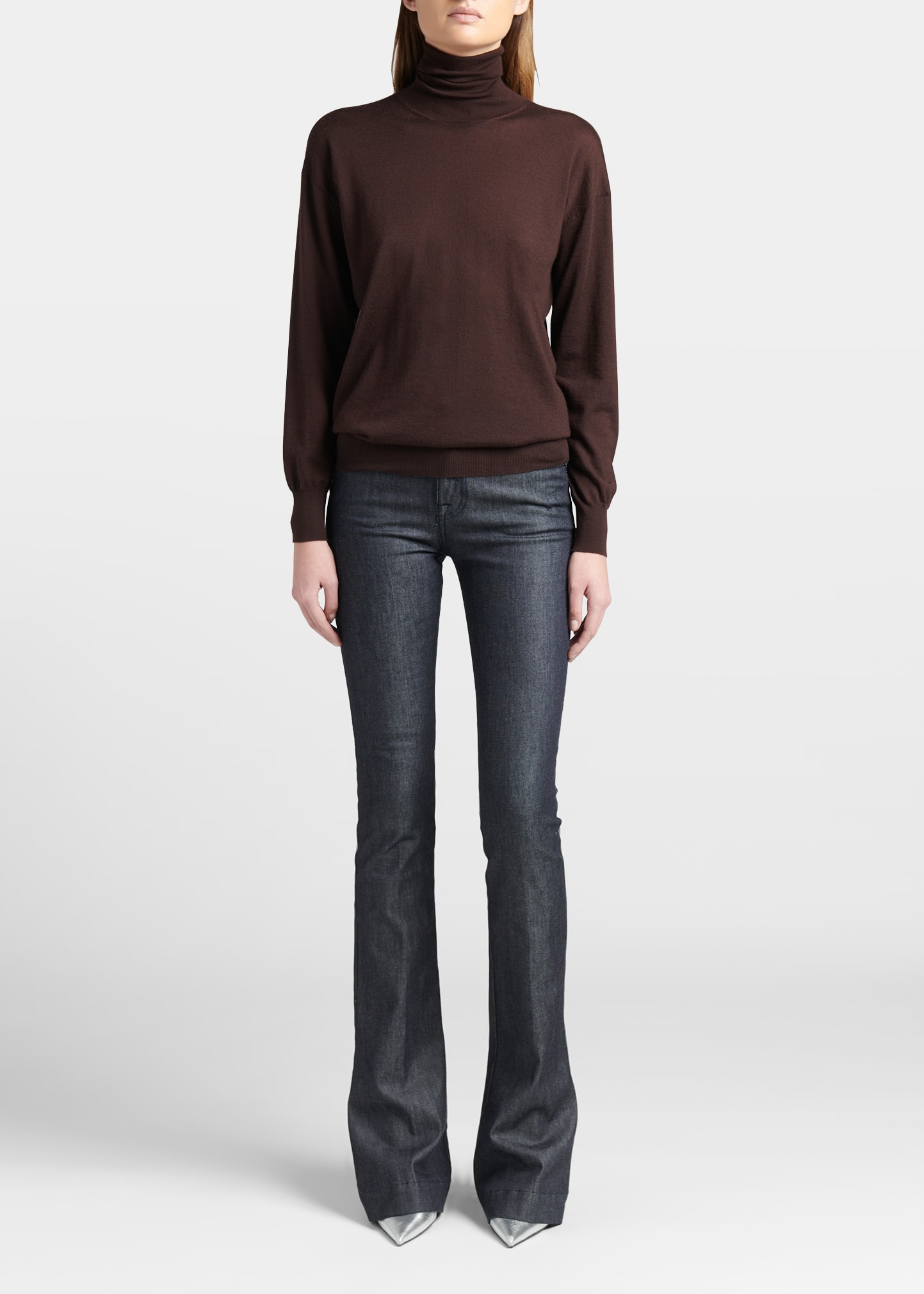 Tom Ford Cashmere/silk Knit Long-sleeve Turtleneck Sweater In Pecan ...
