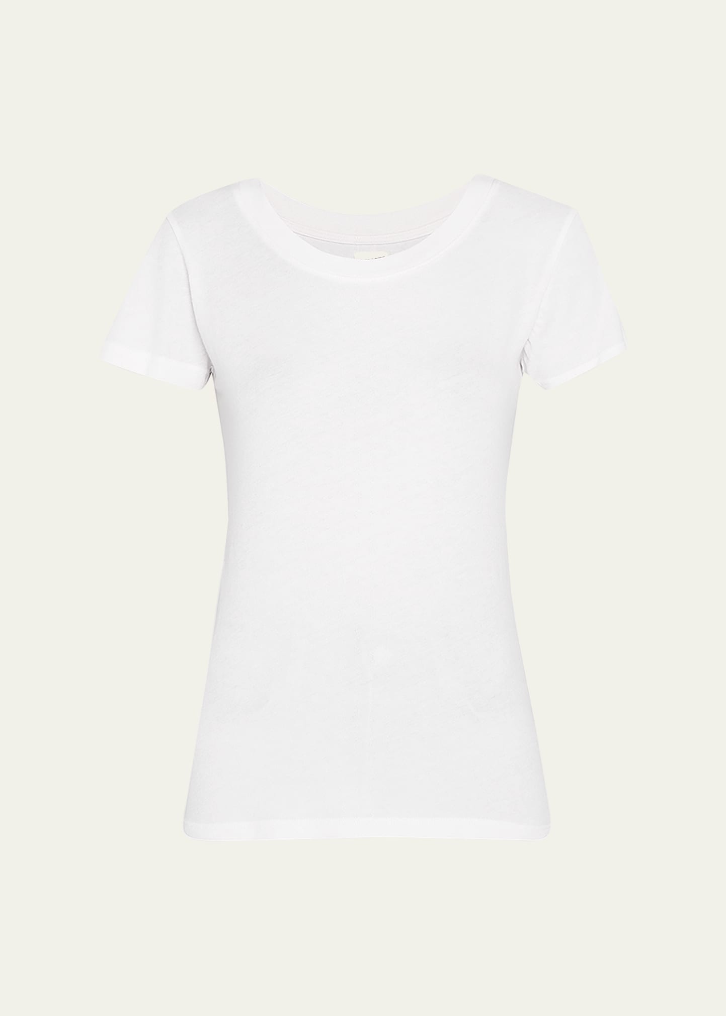 L Agence Cory Scoop Neck Tee In White
