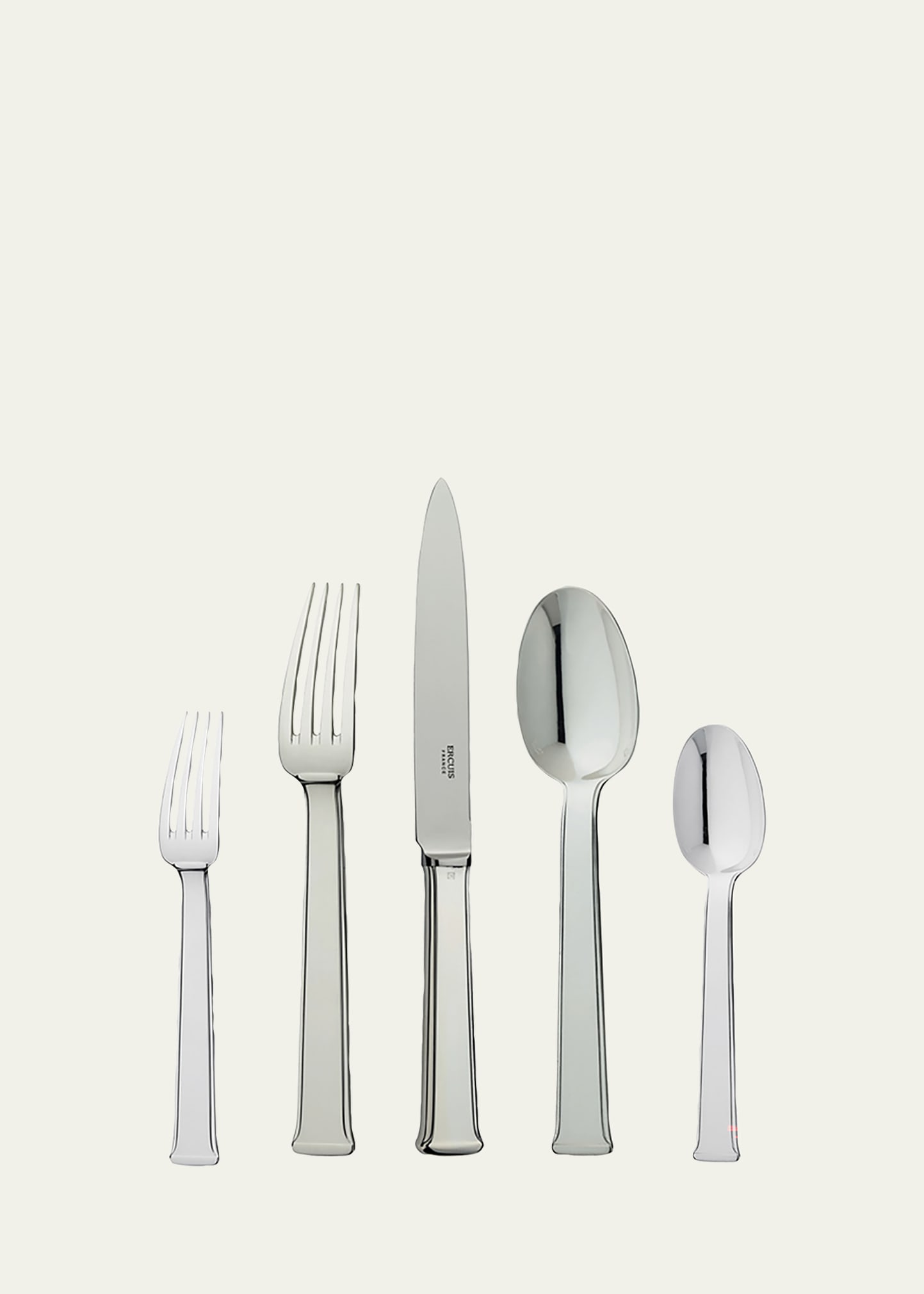 Ercuis Sequoia 5-piece Stainless Steel Flatware Place Setting In Silver