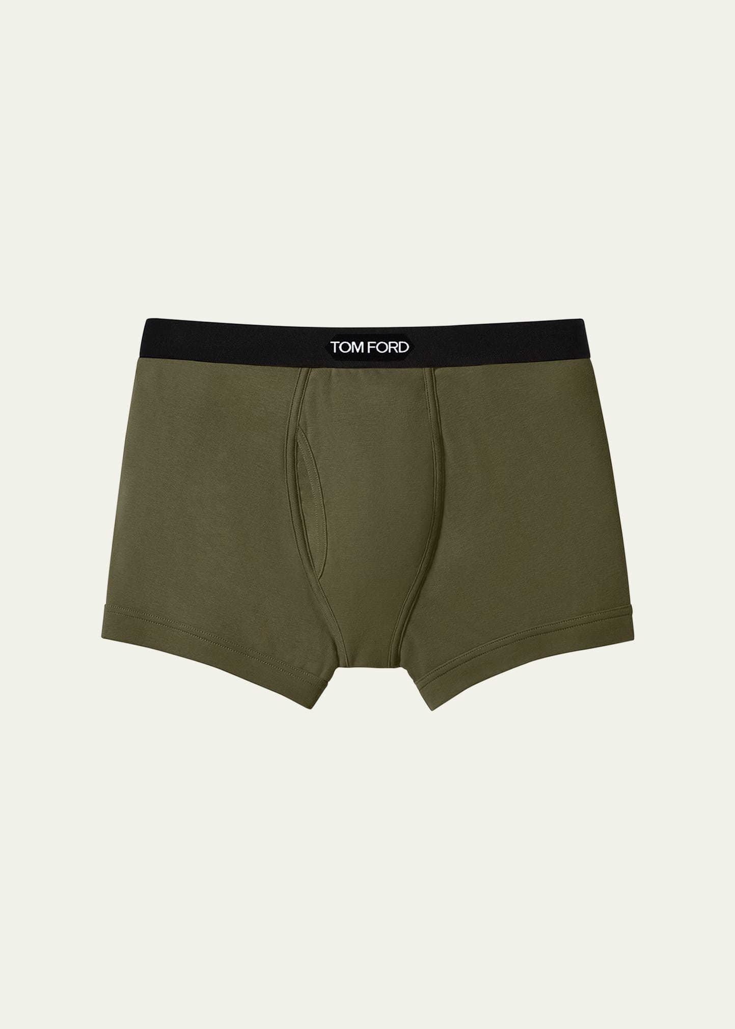 Tom Ford Logo-trim Boxer Briefs In Military Green