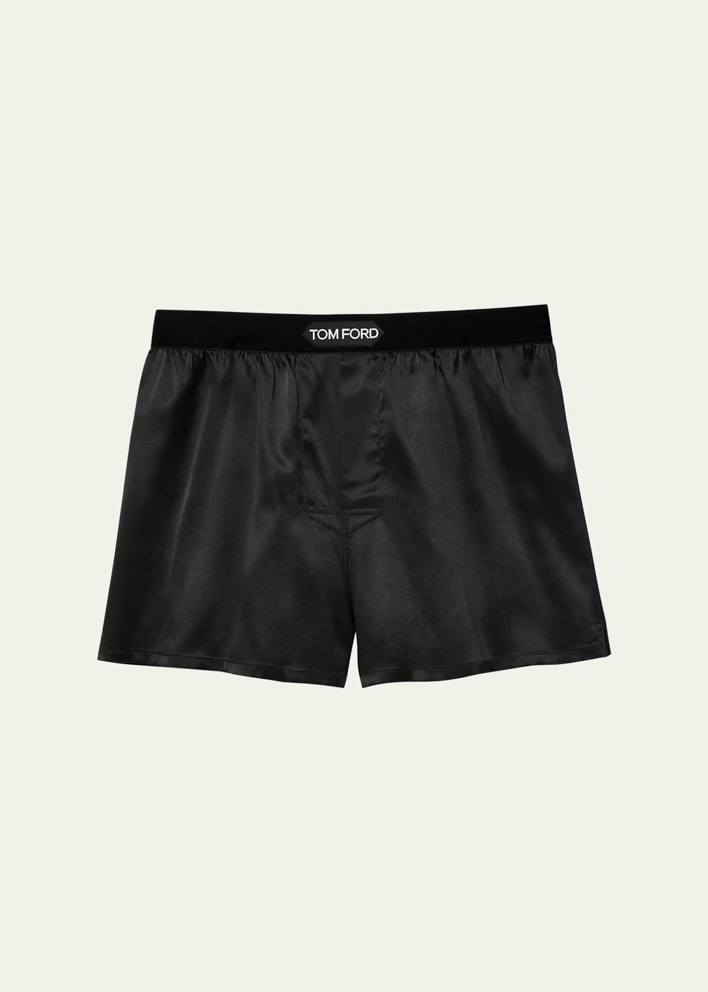 Tom Ford Men's Silk Jacquard Logo Boxers In Ocean