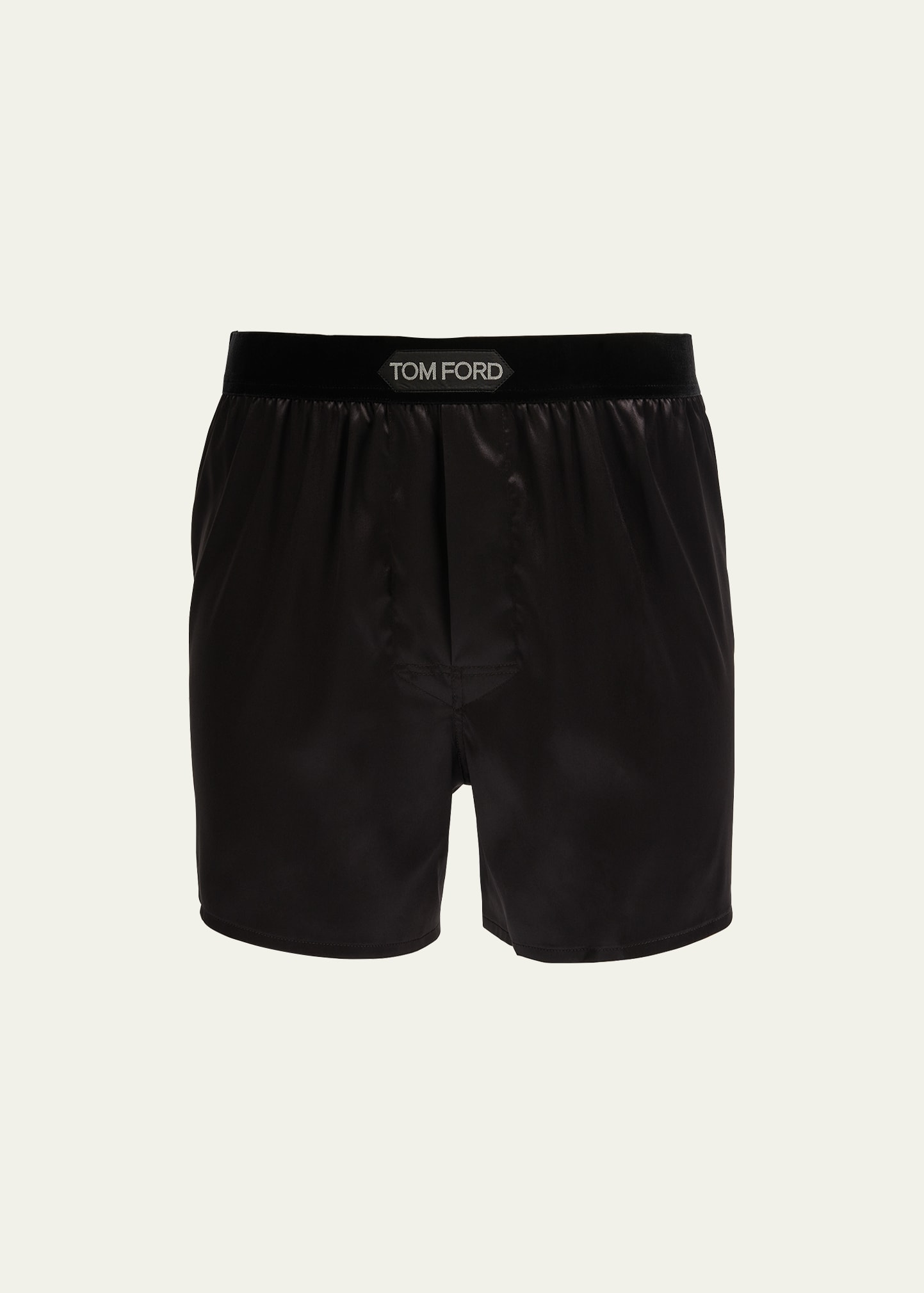 Tom Ford Men's Silk Jacquard Logo Boxers In Deep Prune