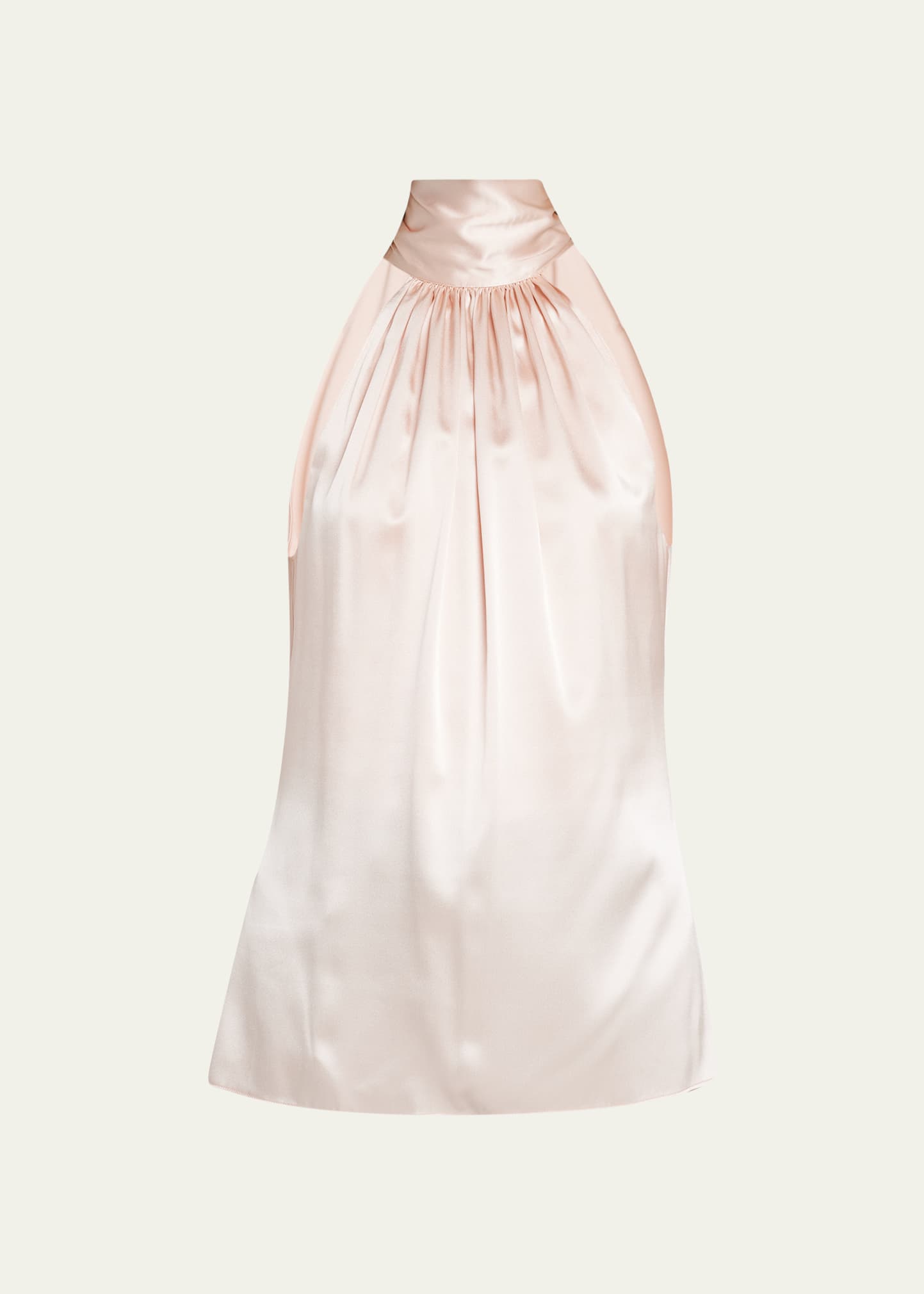 Ramy Brook Lori Tie-neck Silk Halter Top In Blush