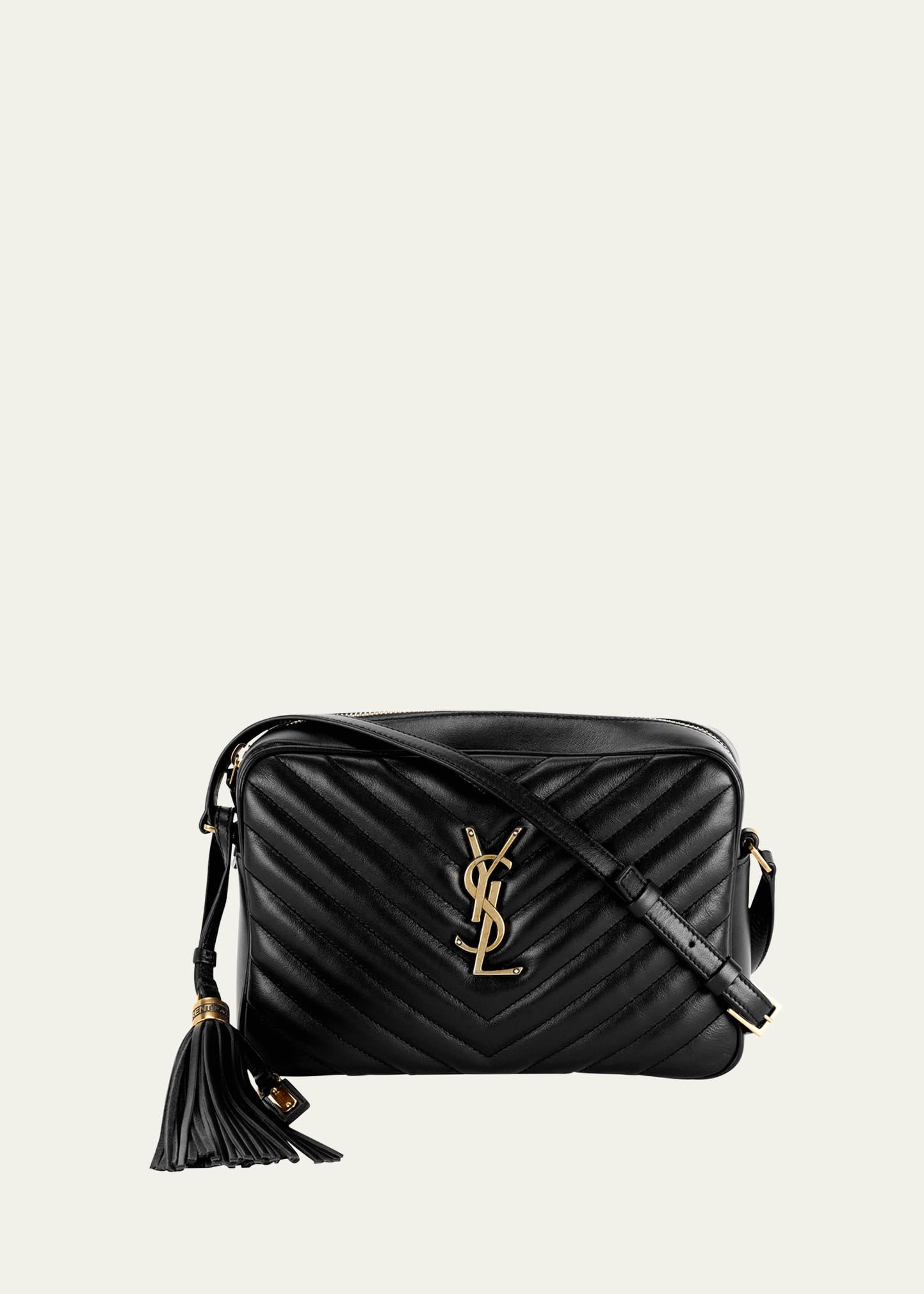 Saint Laurent Lou Medium Monogram Ysl Calf Crossbody Bag In Ivory