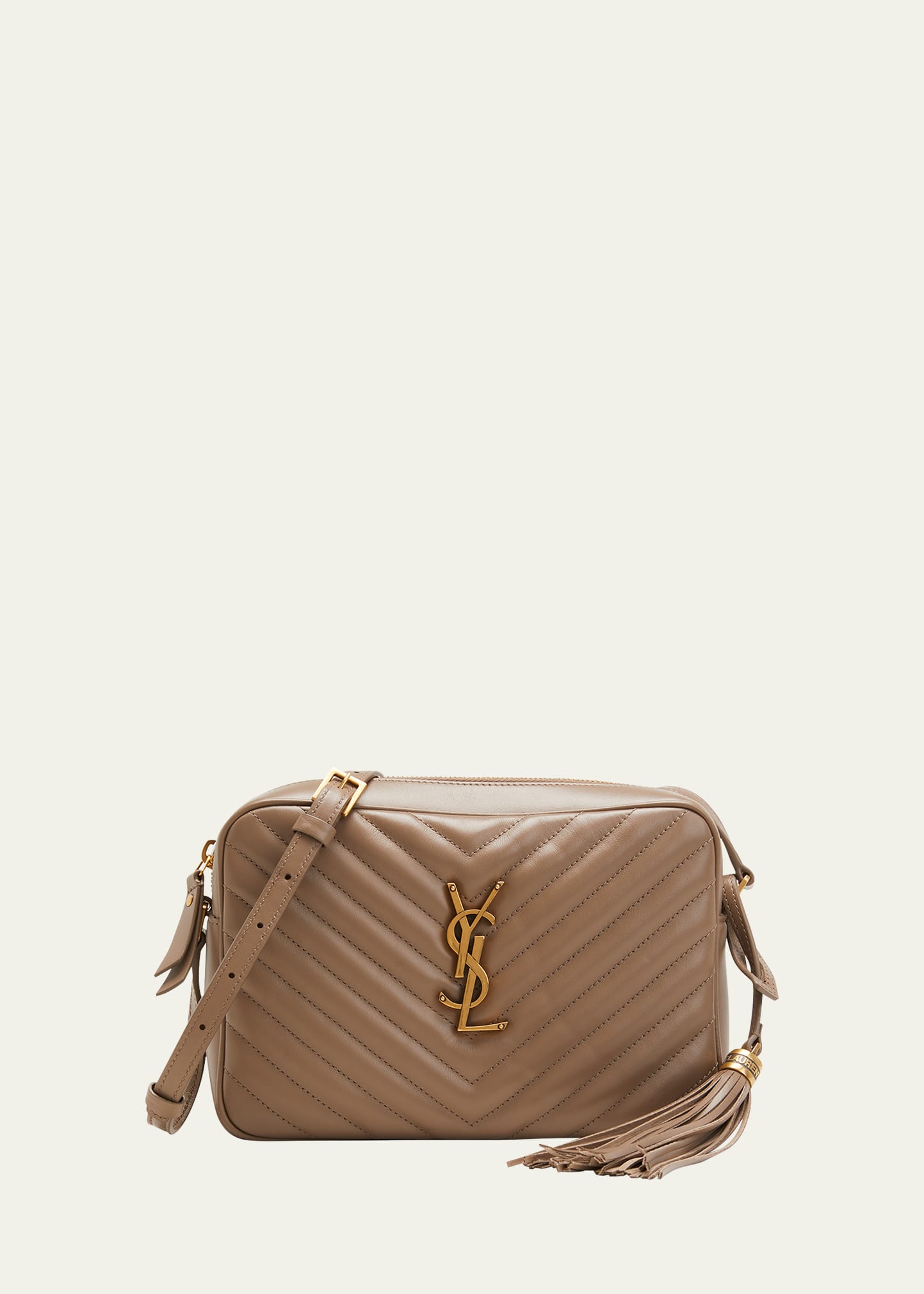 Saint Laurent Lou Medium Monogram Ysl Calf Crossbody Bag In Ivory