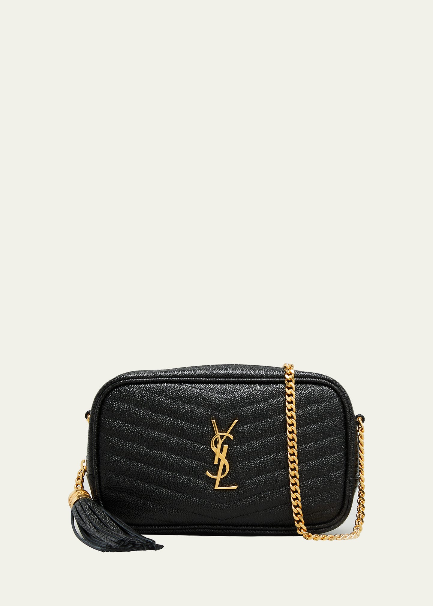 Saint Laurent Lou Mini YSL Grain de Poudre Camera Crossbody Bag