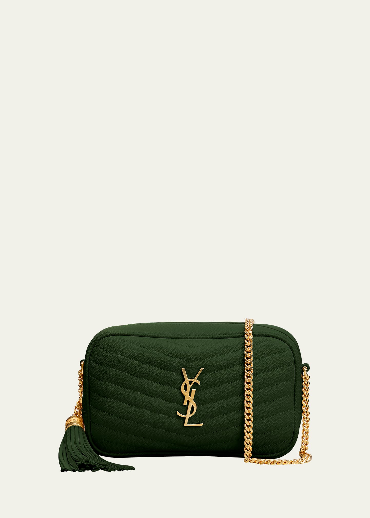 SAINT LAURENT LOU MINI QUILTED CAMERA BAG DEEP MARINE/GOLD NEW