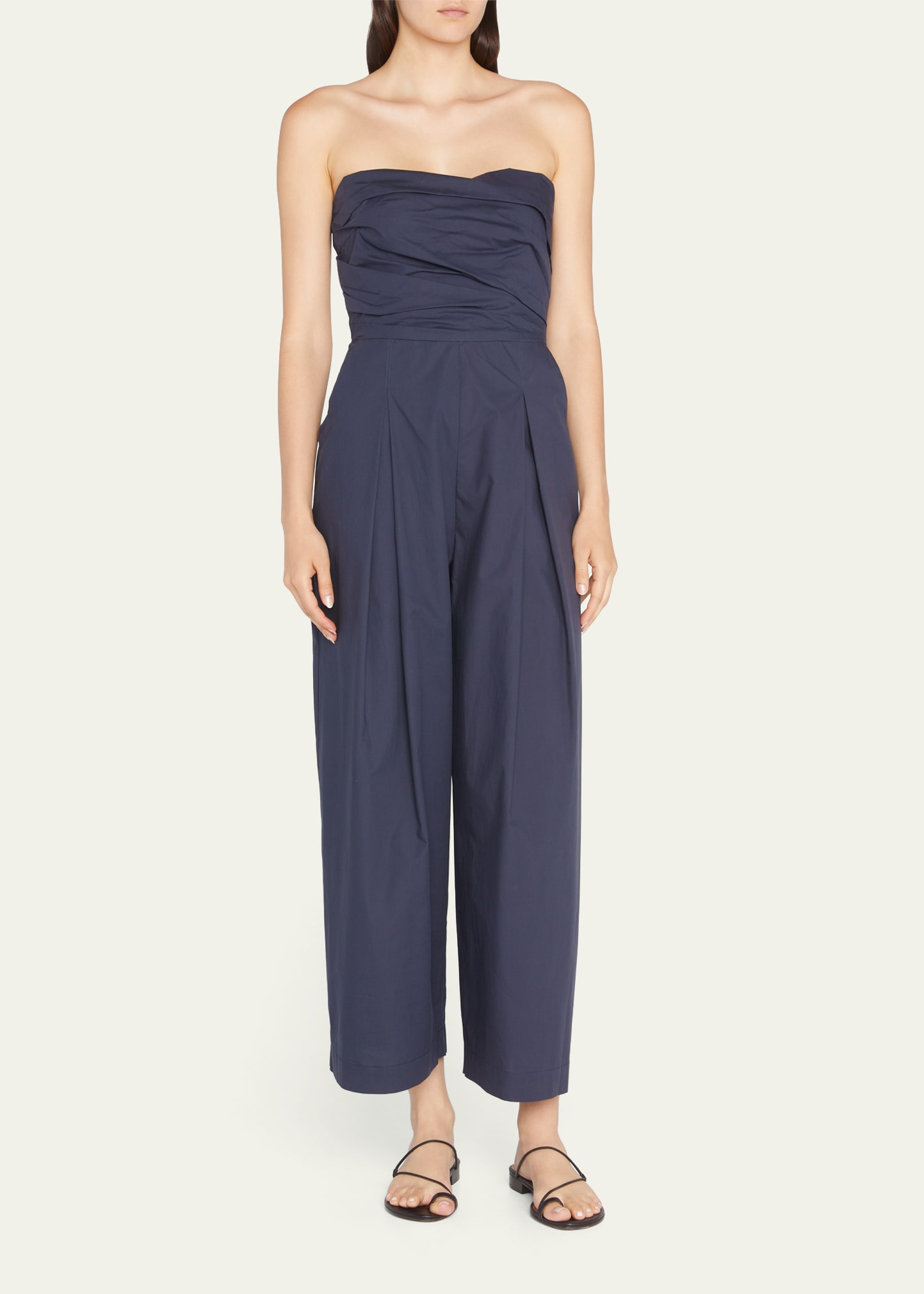 RACHEL COMEY TRISTAN STRAPLESS POPLIN JUMPSUIT
