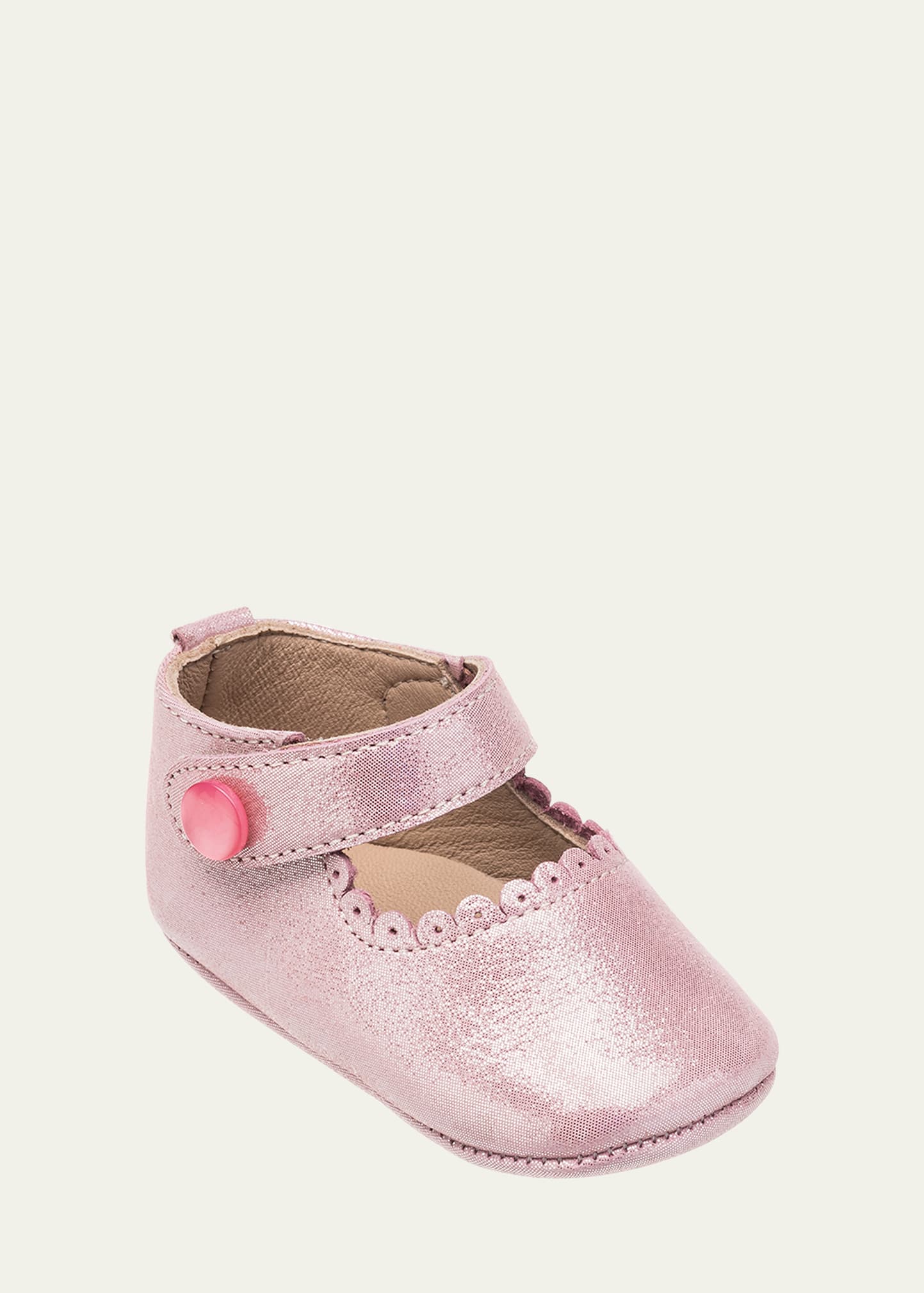 Elephantito Kids' Girl's Scalloped Leather Mary Jane, Baby