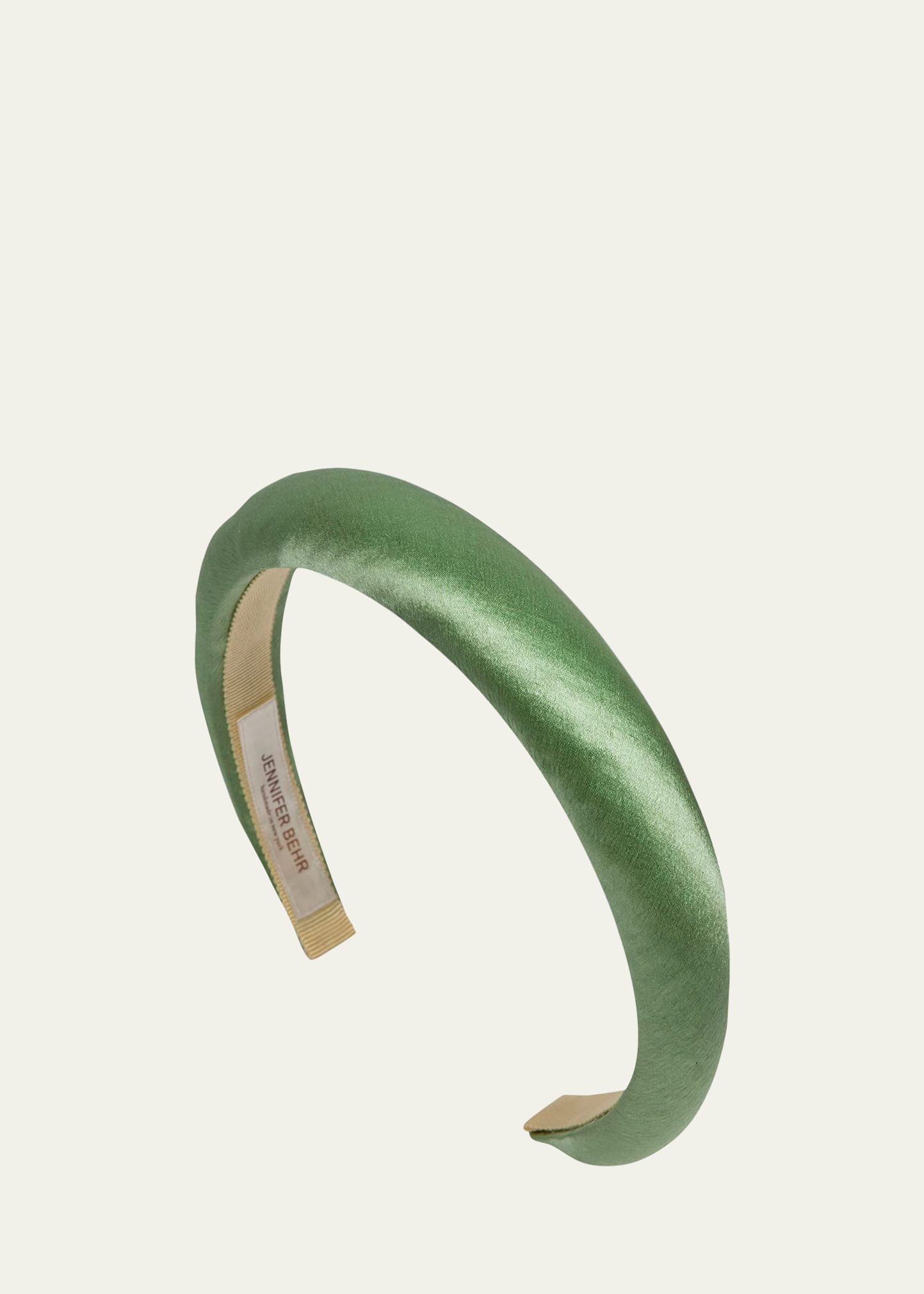 Jennifer Behr Tori Hammered Silk Satin Headband In Mist