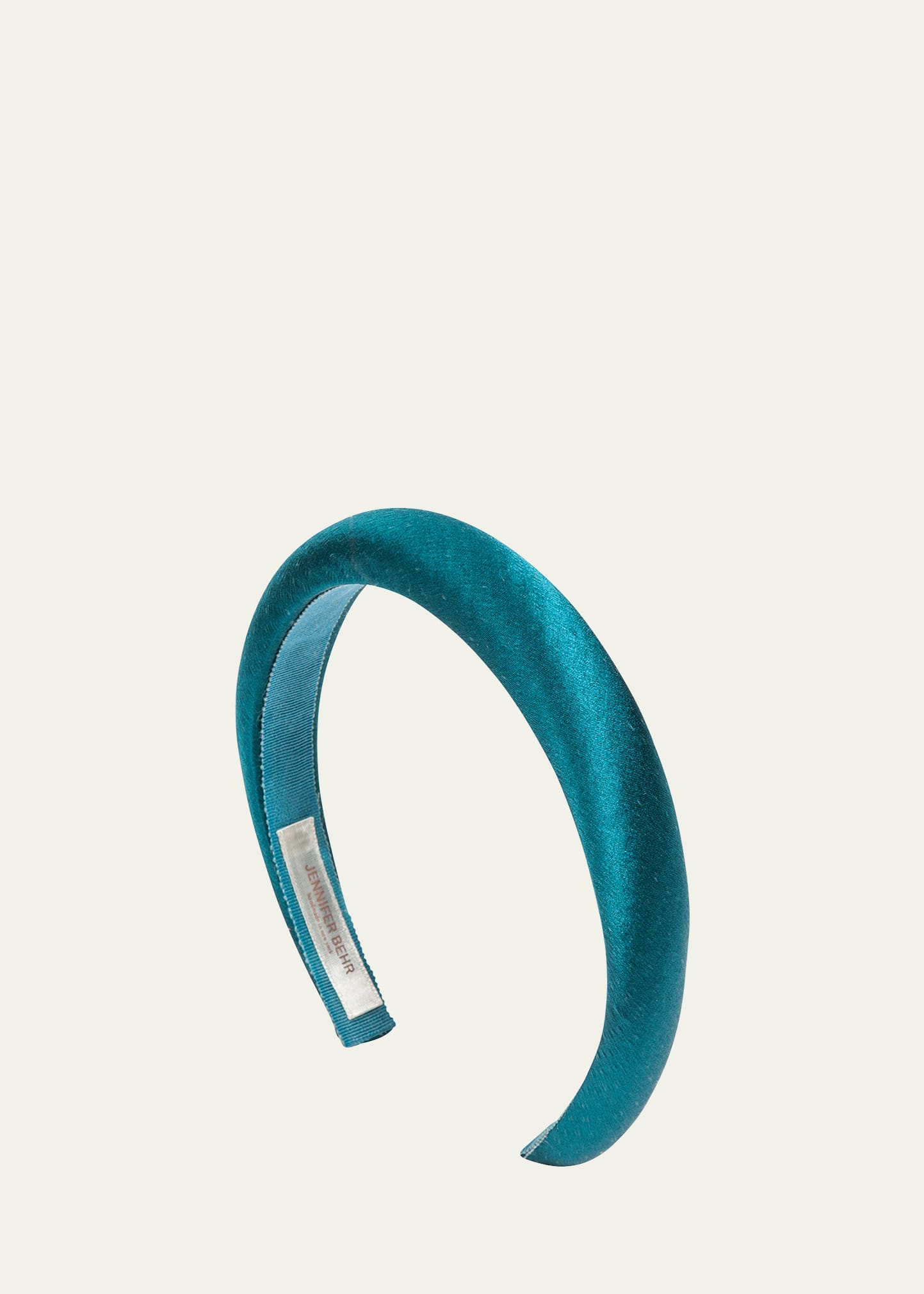 Jennifer Behr Tori Hammered Silk Satin Headband In Teal