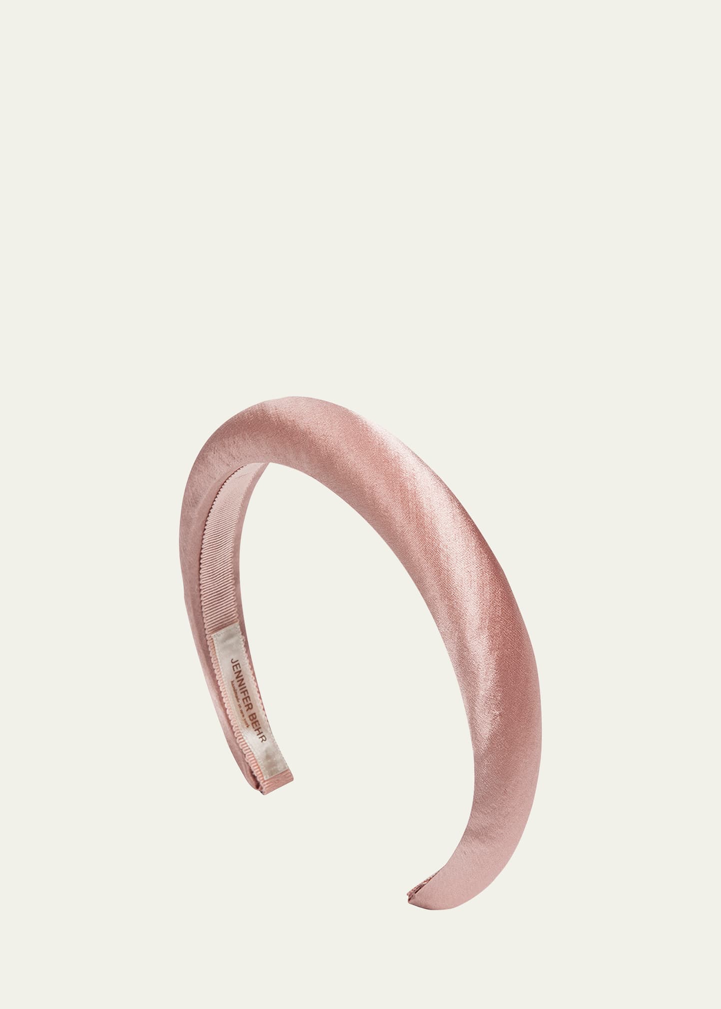 Jennifer Behr Tori Hammered Silk Satin Headband In Light Pink