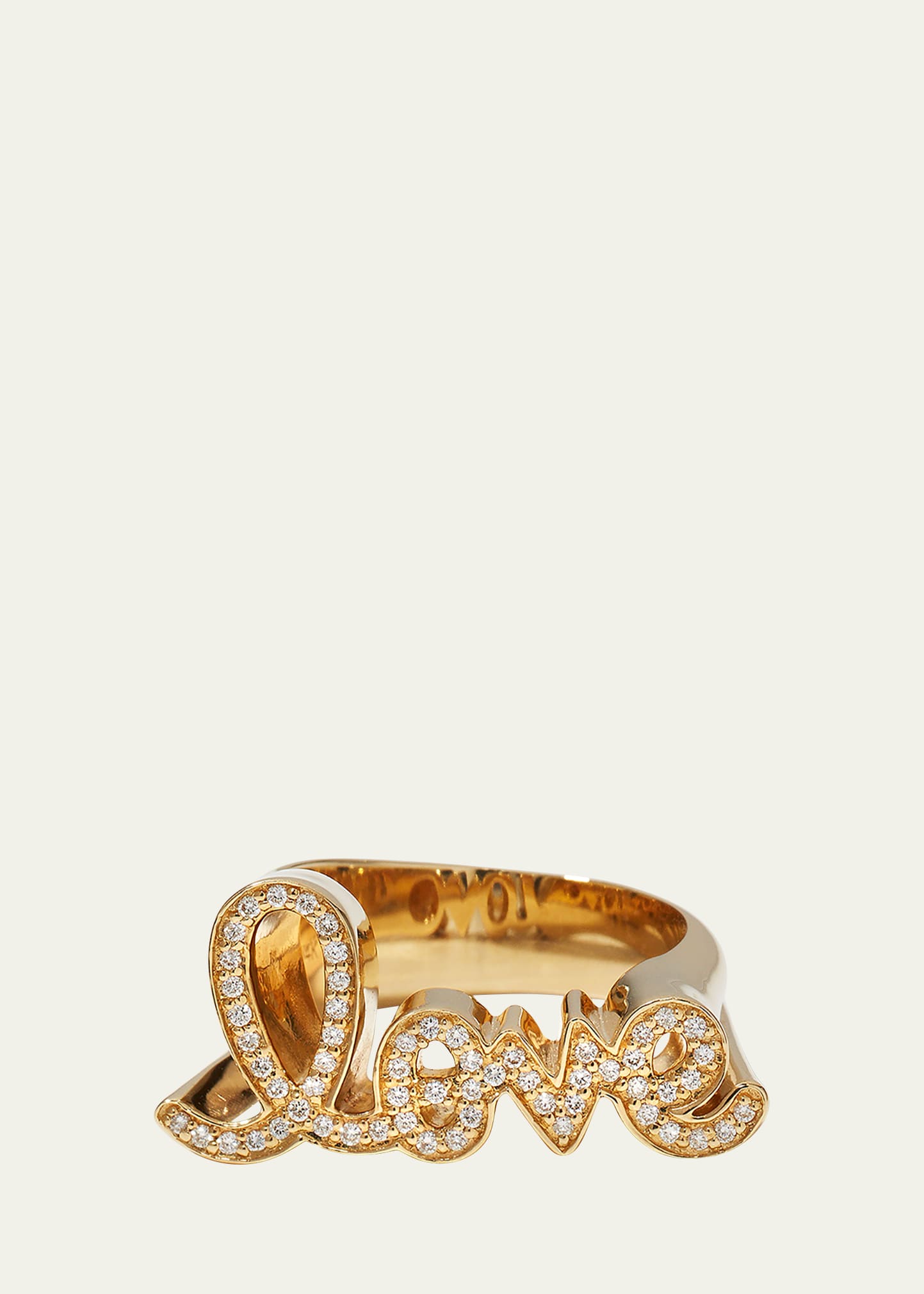 Sydney Evan 14k Gold Diamond Love Script Ring In Gold