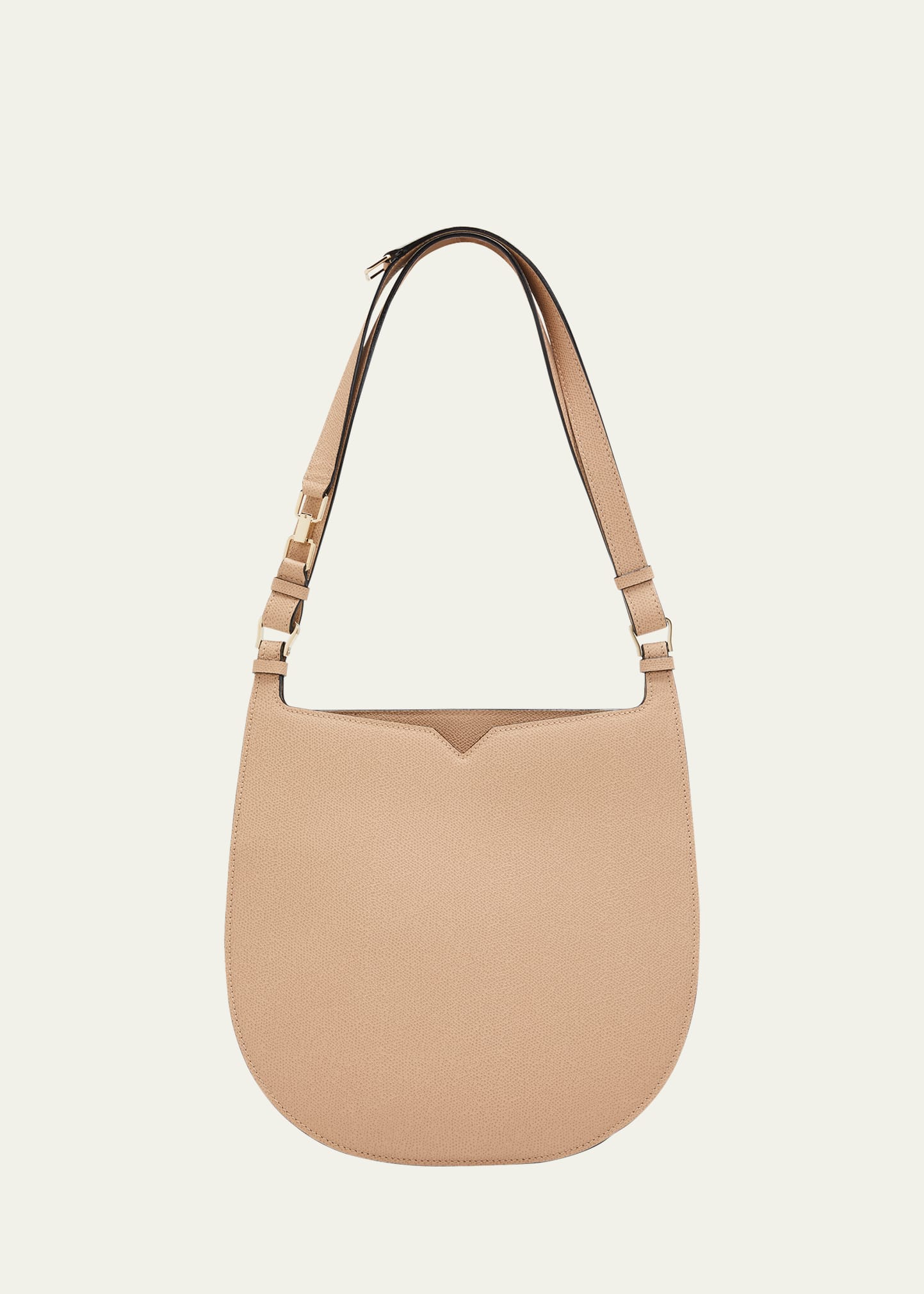 Valextra Saffiano Weekend Hobo Bag In Mbc Beige Cach