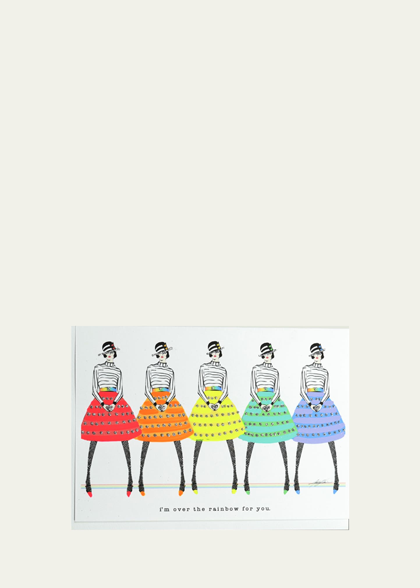 Verrier I'm Over The Rainbow For You Greeting Card In Multi