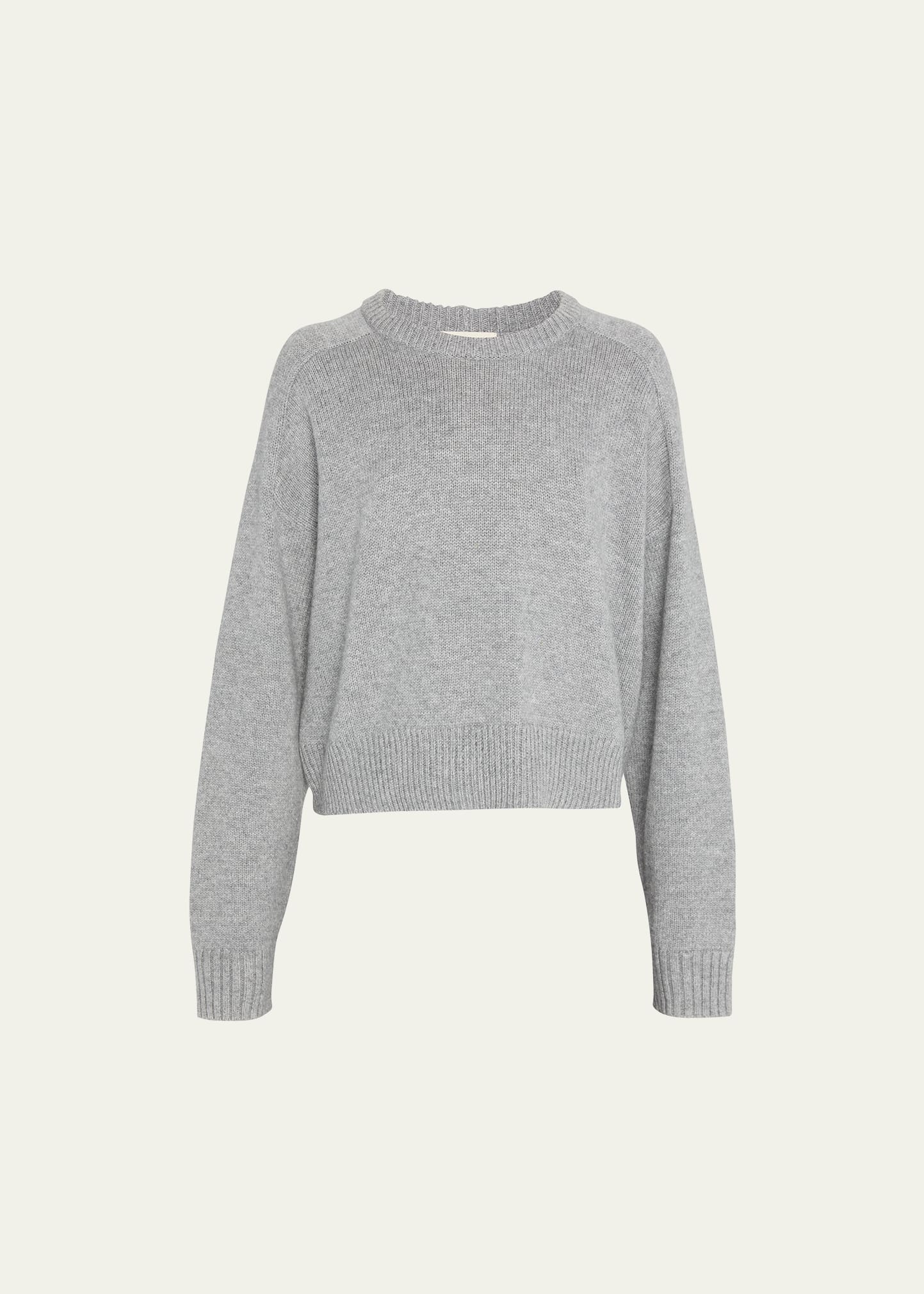 LOULOU STUDIO WOOL-CASHMERE RAGLAN-SLEEVE CROP SWEATER
