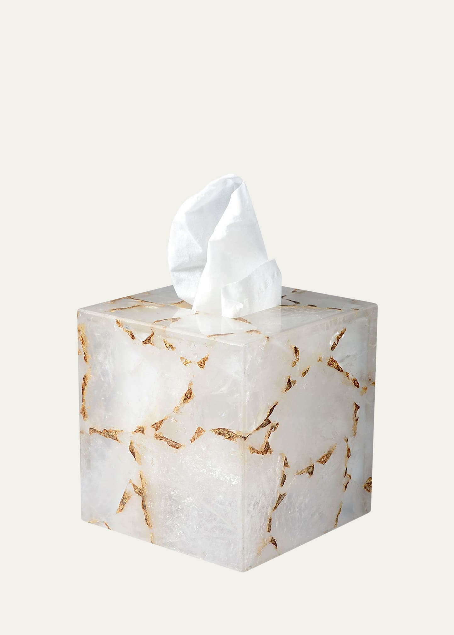 Mike & Ally Taj Boutique Tissue Box Cover In White