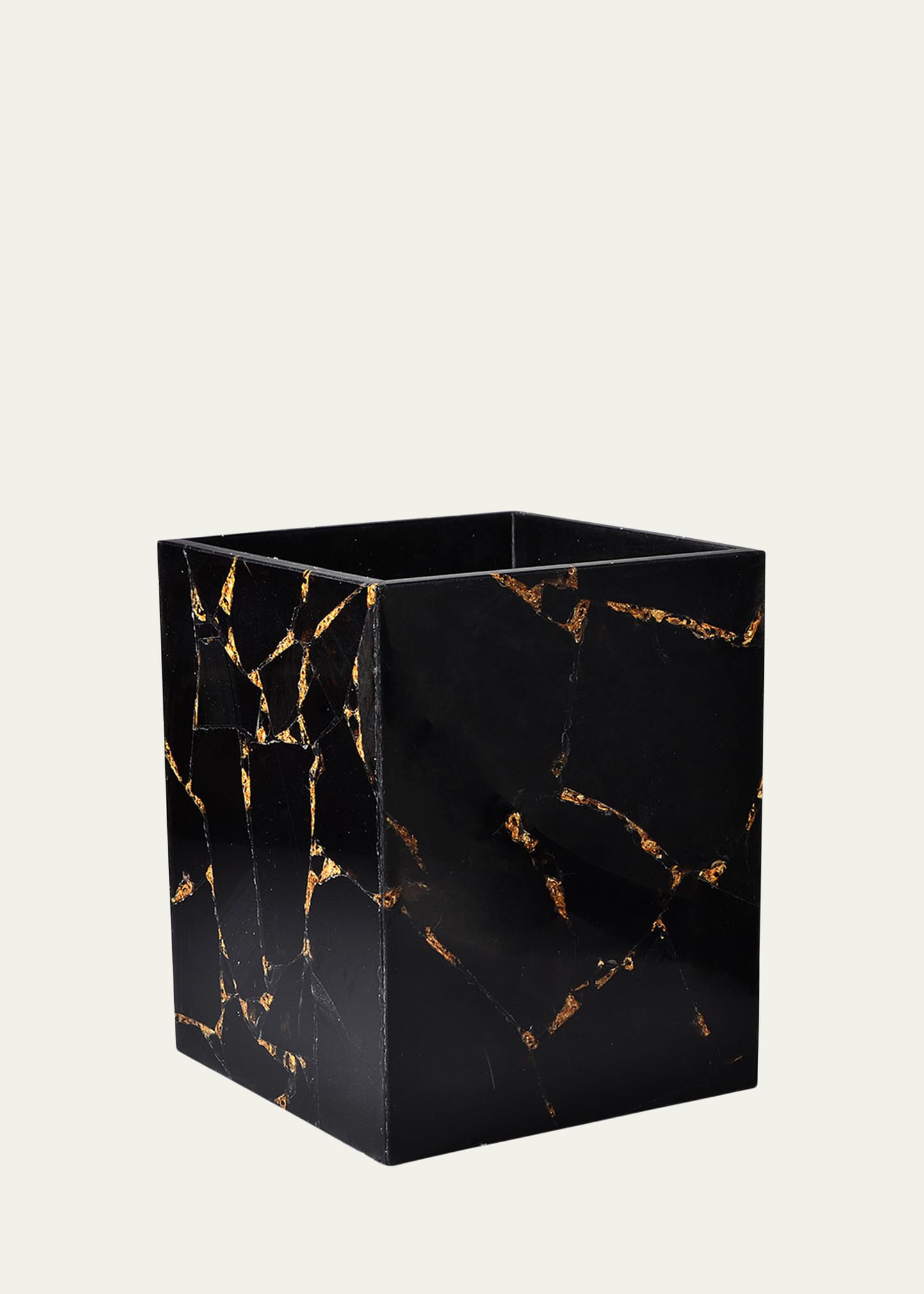 Mike & Ally Taj Wastebasket In Black