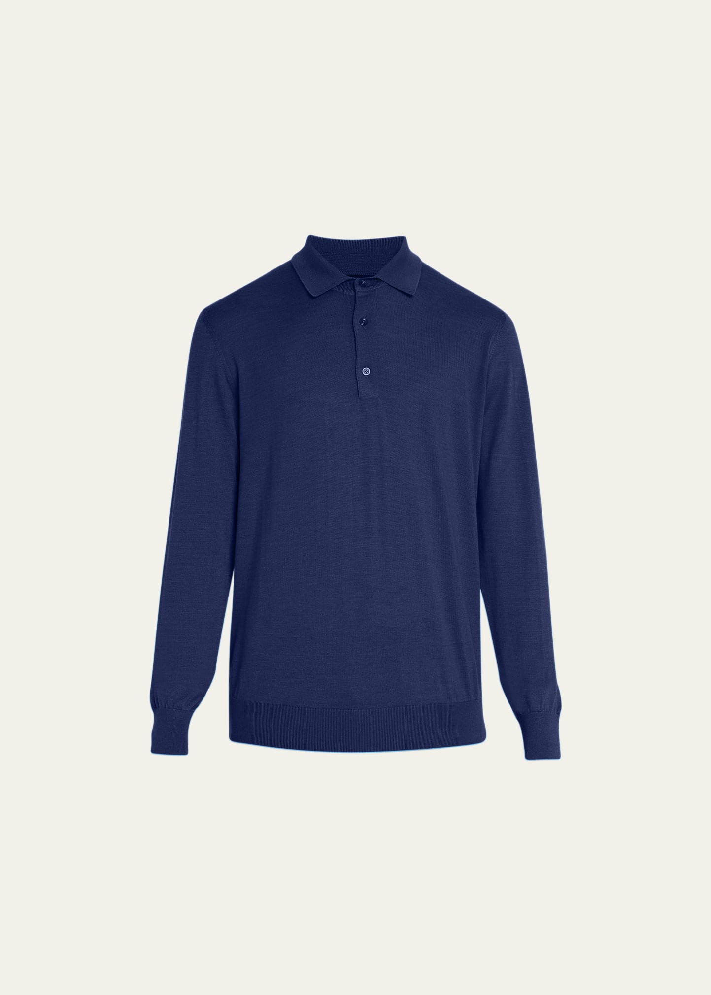 Charvet Men's Solid Long-Sleeve Polo Shirt