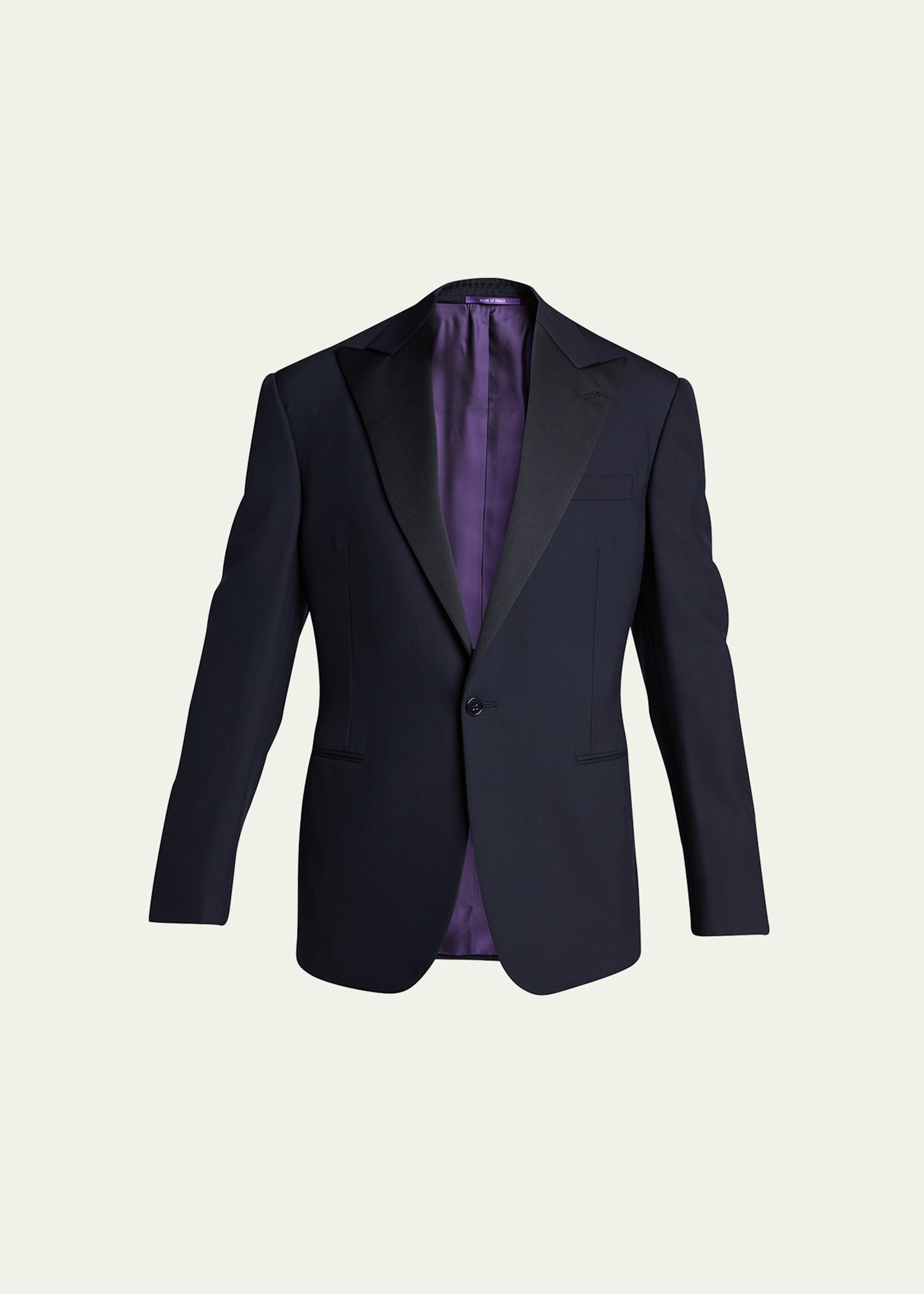 Ralph Lauren Purple Label Men's Barathea Solid Wool Tuxedo In Navy