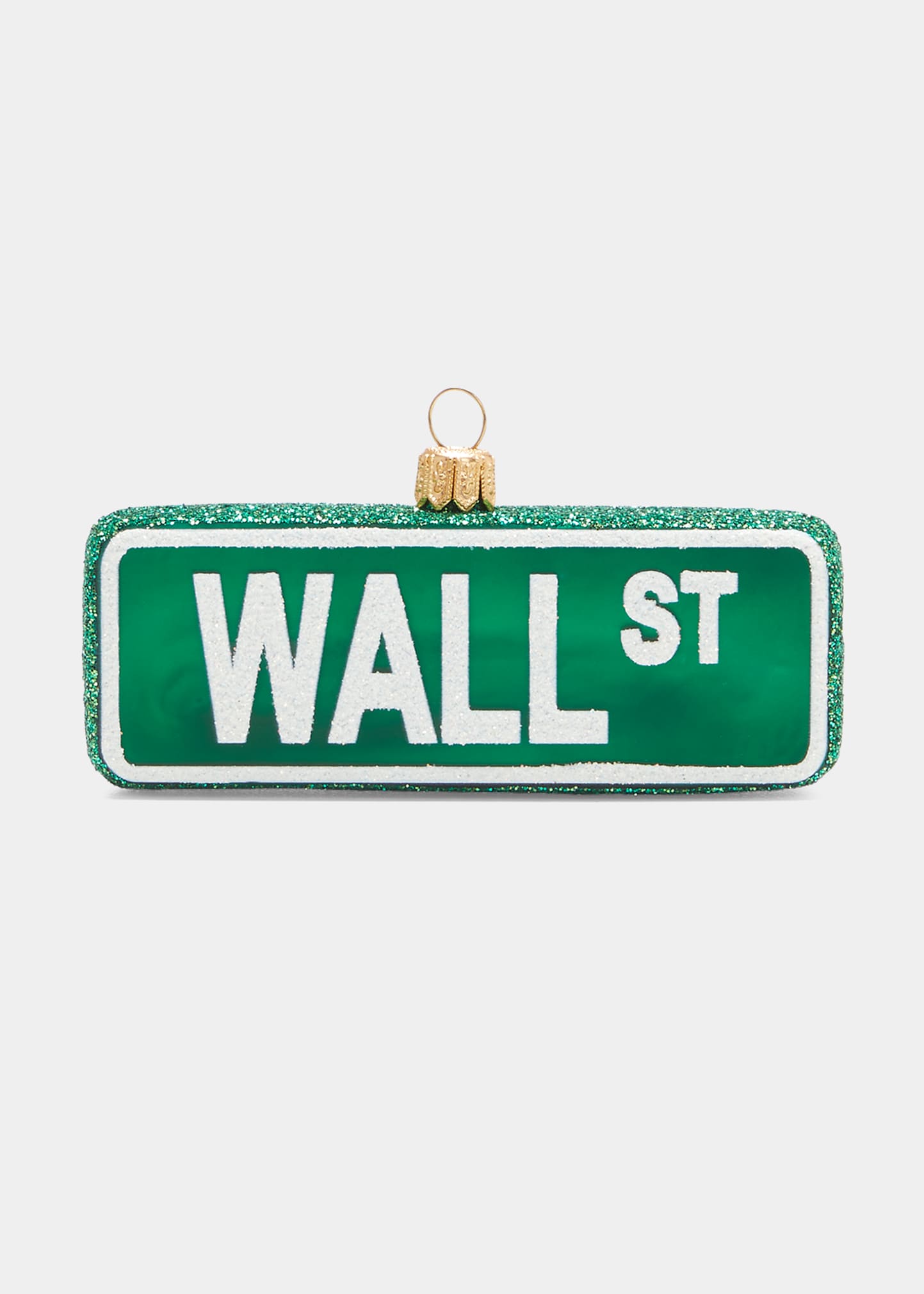 Bergdorf Goodman Wall St. Sign Christmas Ornament In Green