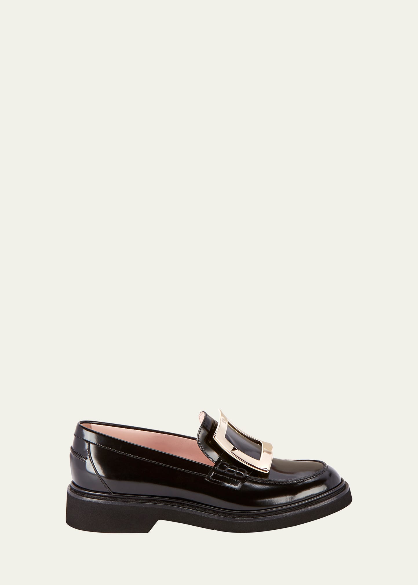 Shop Roger Vivier Viv Rangers Buckle Loafers In Nero