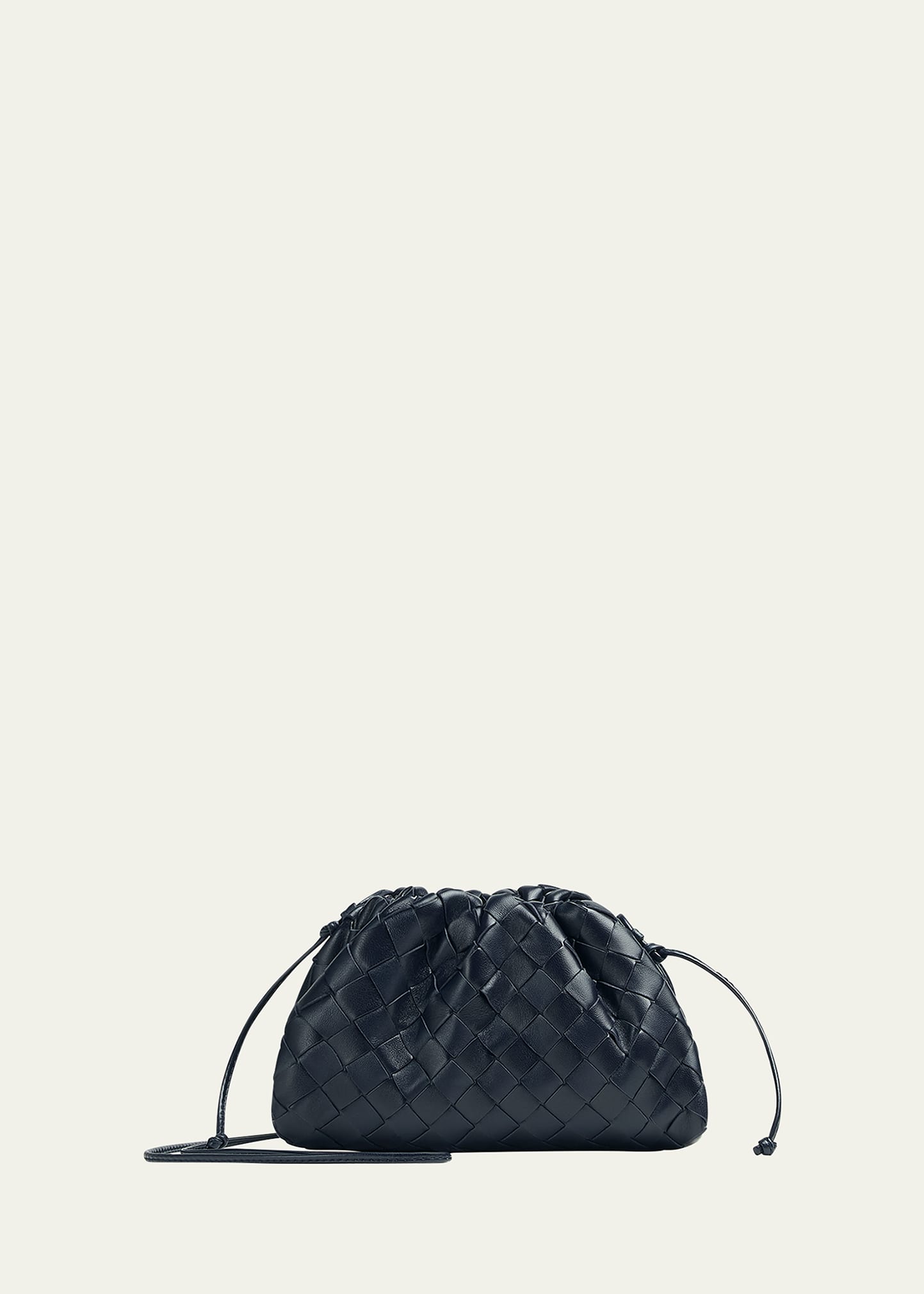 Bottega Veneta Mini Leather Pouch Clutch Bag In Space/gold