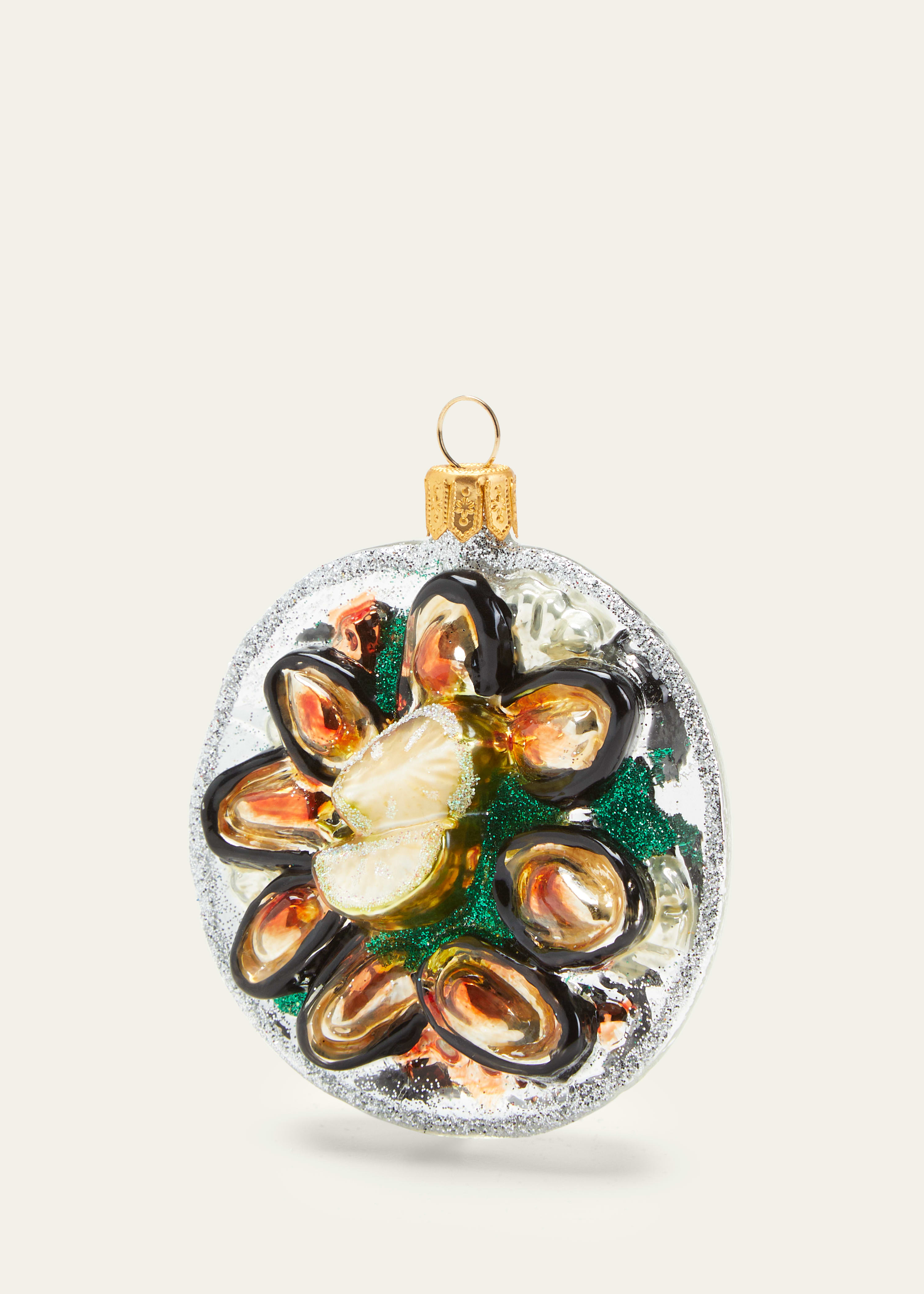 Bergdorf Goodman Oysters On Silver Dish Ornament