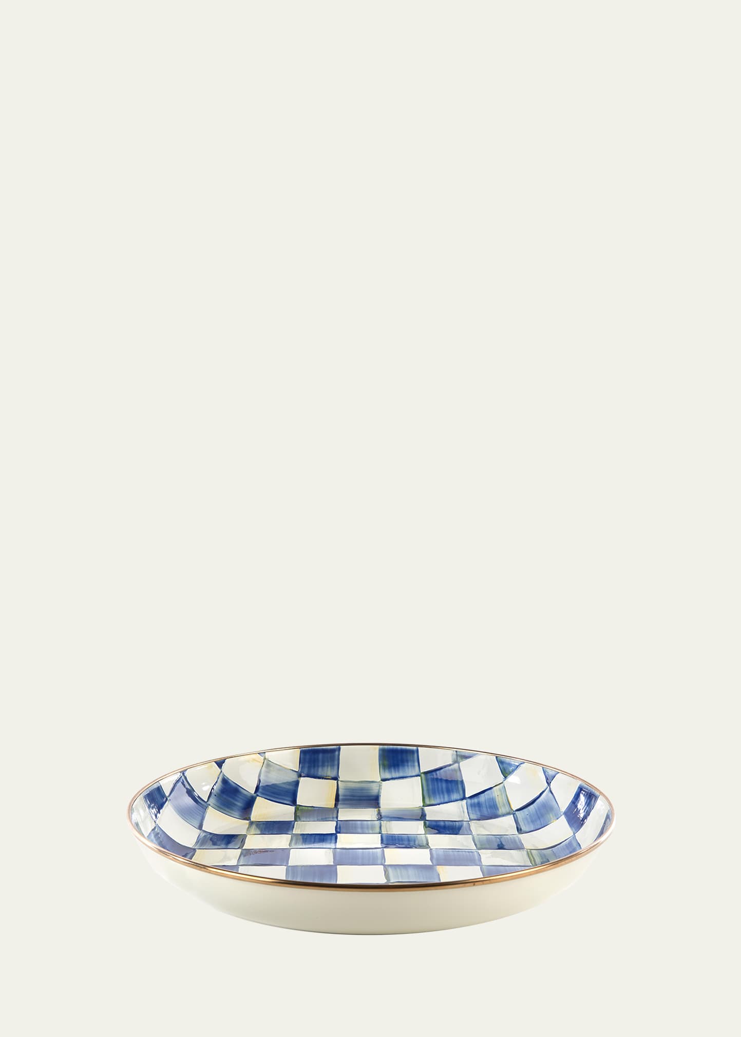 Shop Mackenzie-childs Royal Check Abundant Bowl In Blue/white