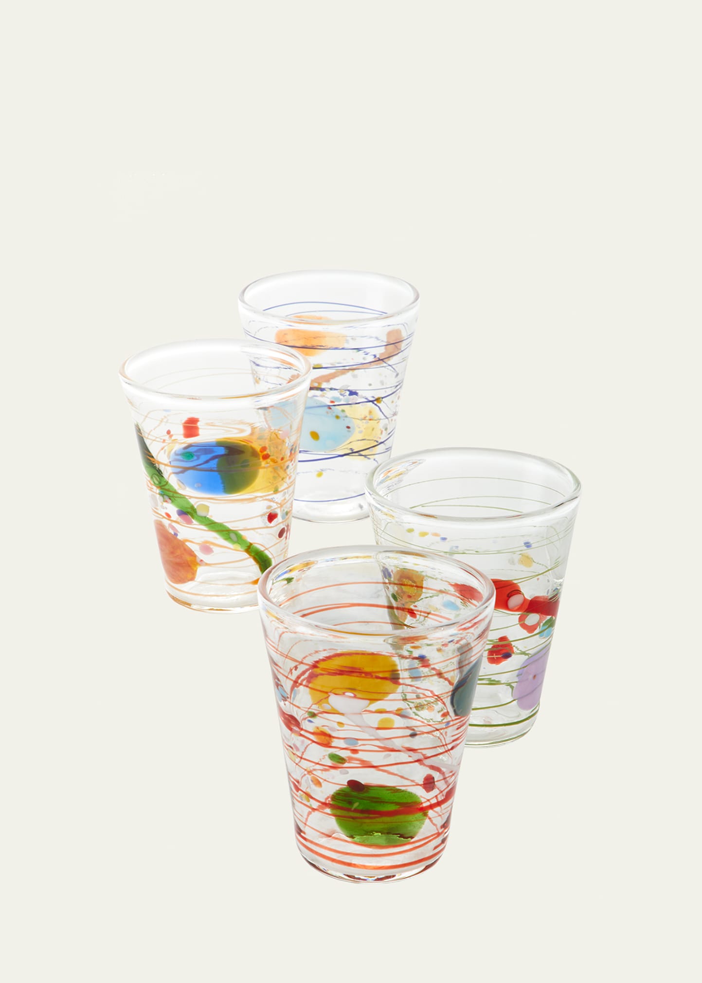 Multicolor Swirl Water Glasses, Set of 4