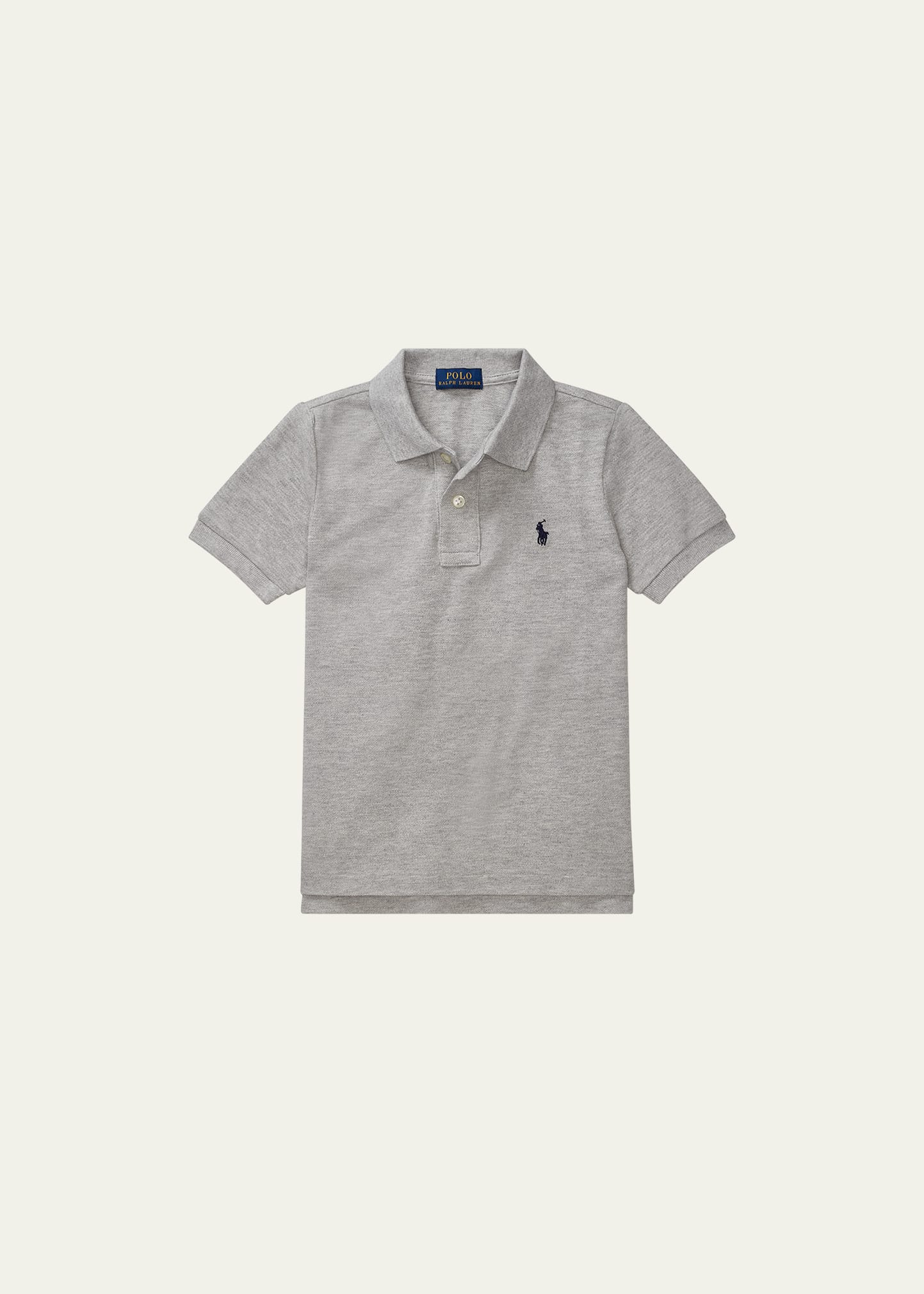 Boy's Short-Sleeve Logo Embroidery Polo Shirt, Size 2-3