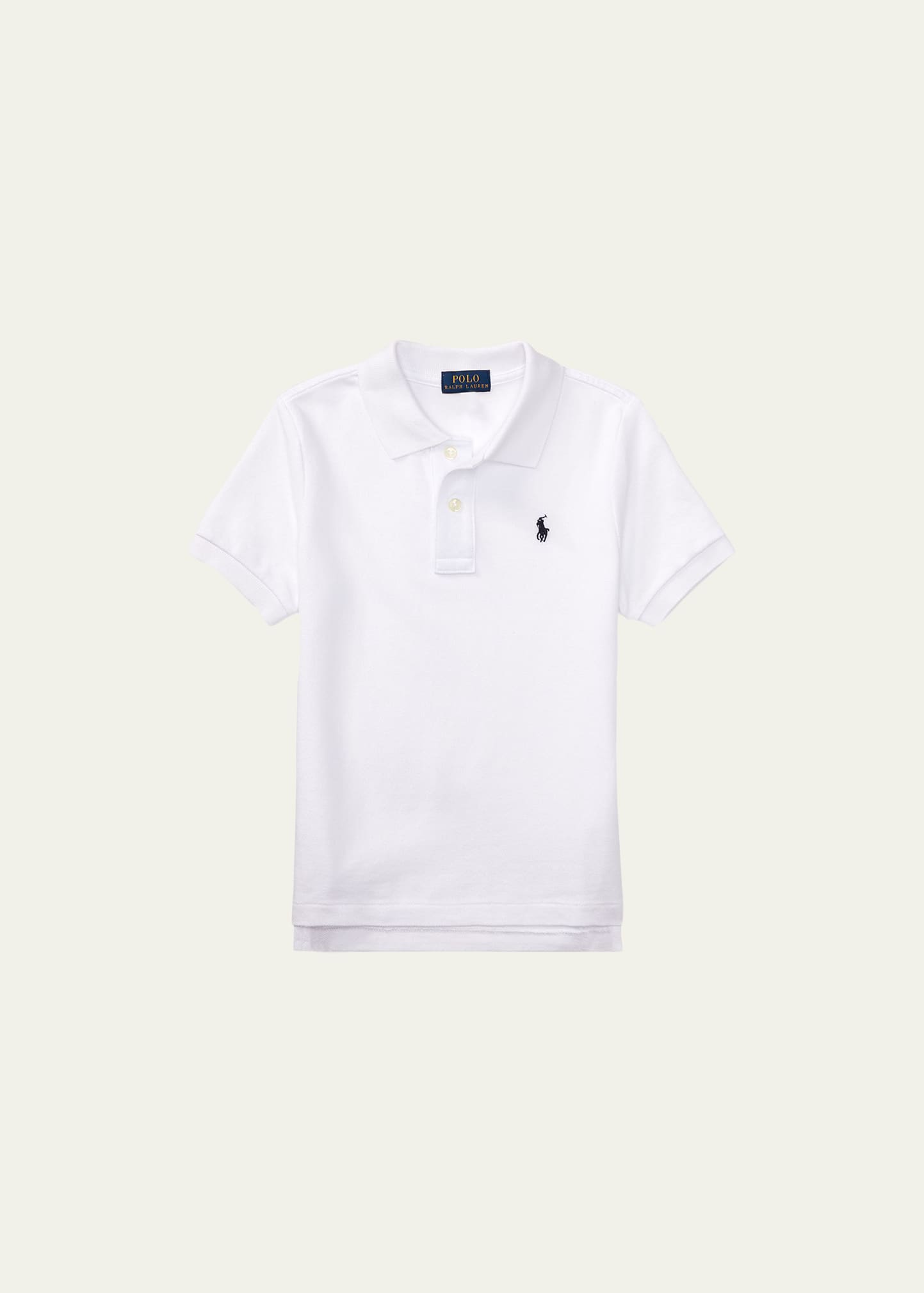 Boy's Short-Sleeve Logo Embroidery Polo Shirt, Size S-XL