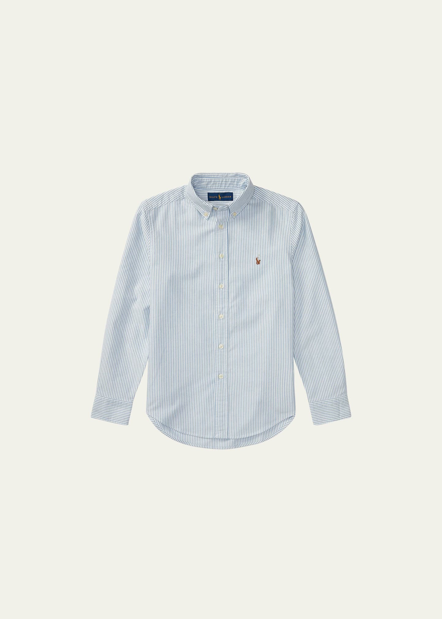 Boy's Cotton Oxford Stripe Sport Shirt, Size 2-7