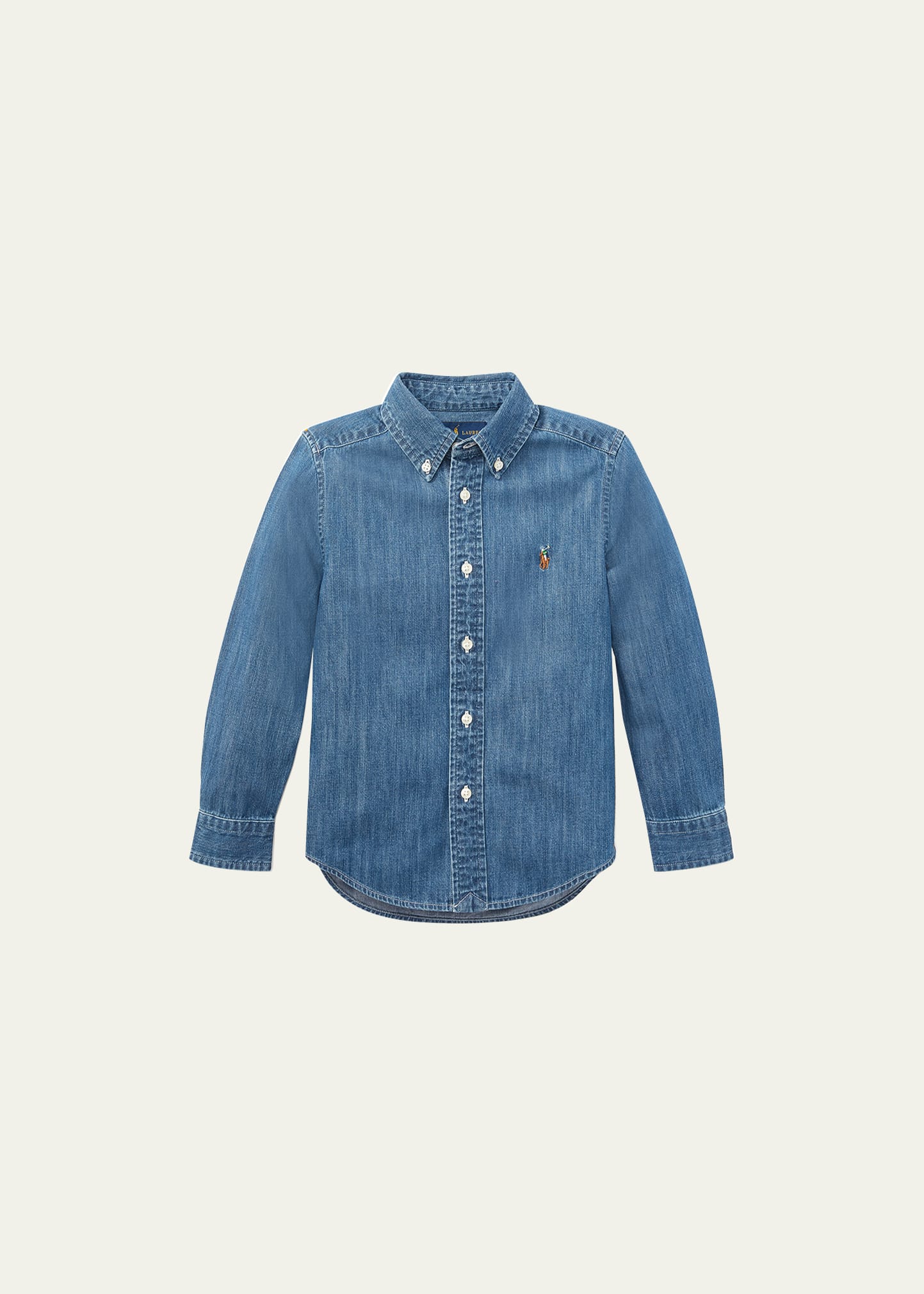 Polo Ralph Lauren Kids' Boy's Woven Chambray Shirt In Dark Blue