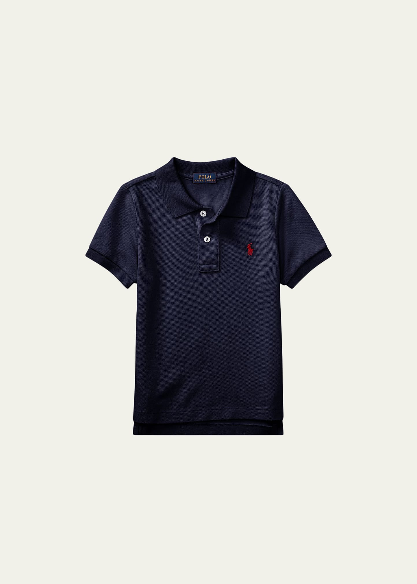 Boy's Short-Sleeve Logo Embroidery Polo Shirt, Size 2-7