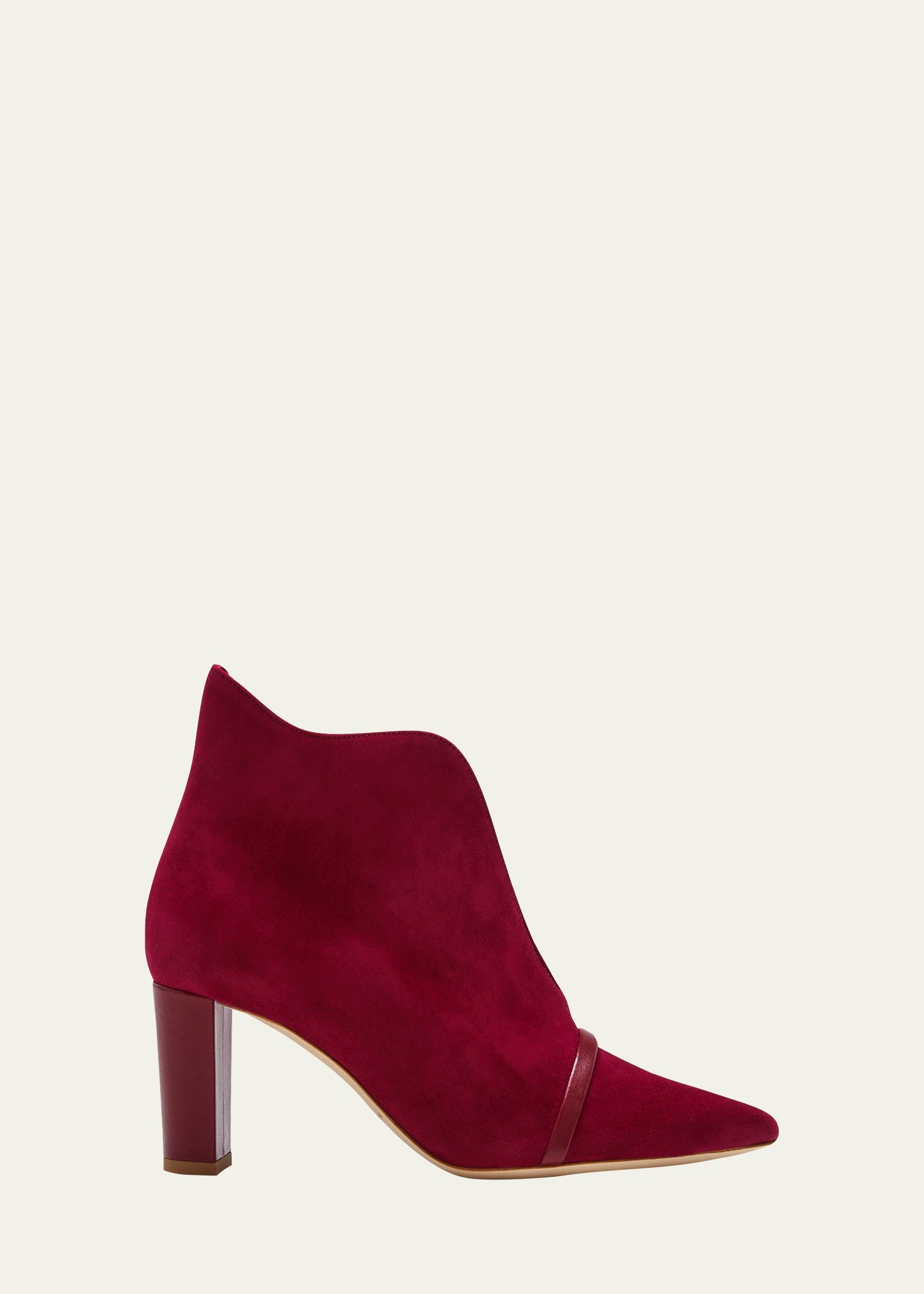Open-Front Suede Ankle Booties
