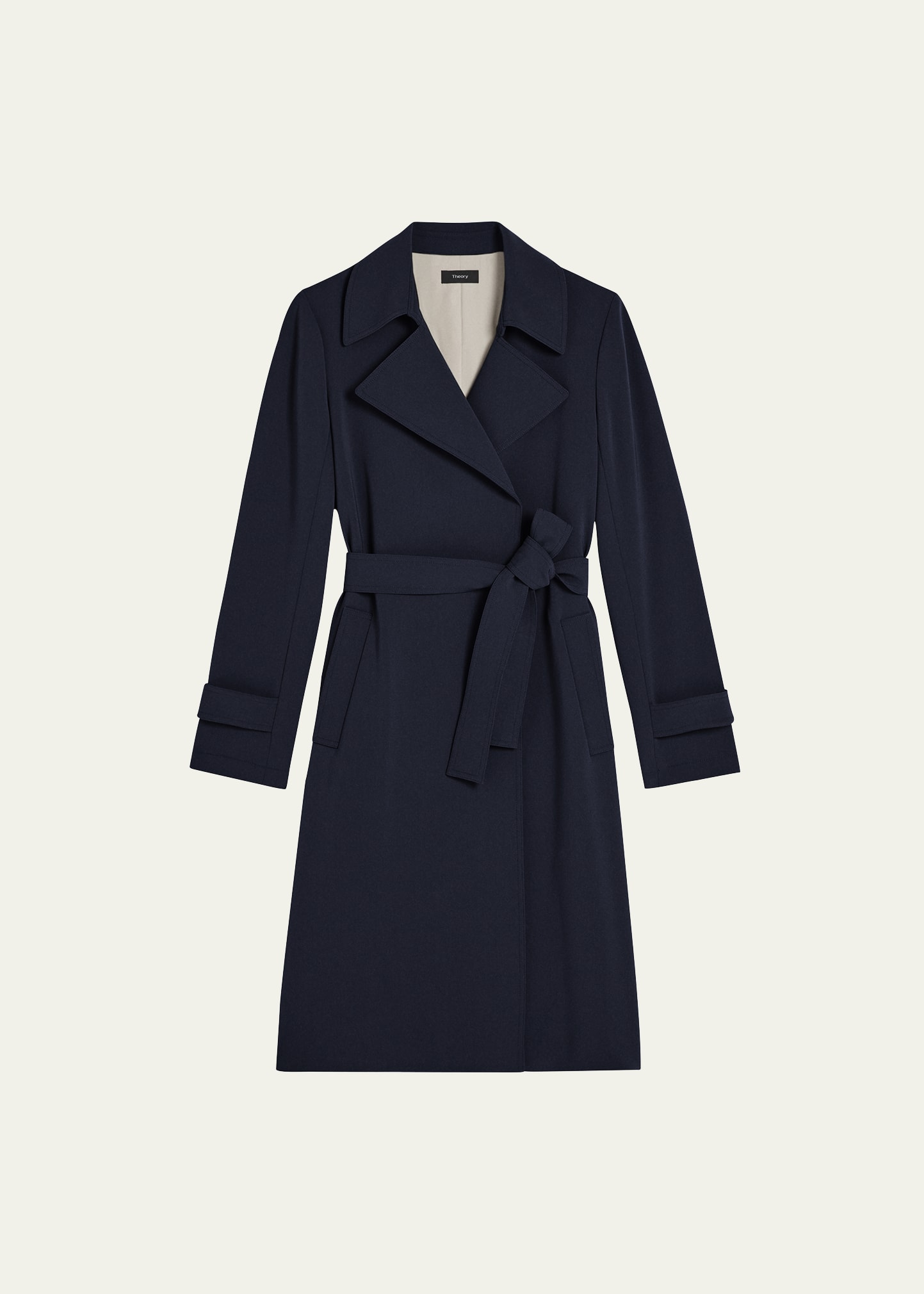 Theory Oaklane Admiral Crepe Trench Coat - Black • Price »