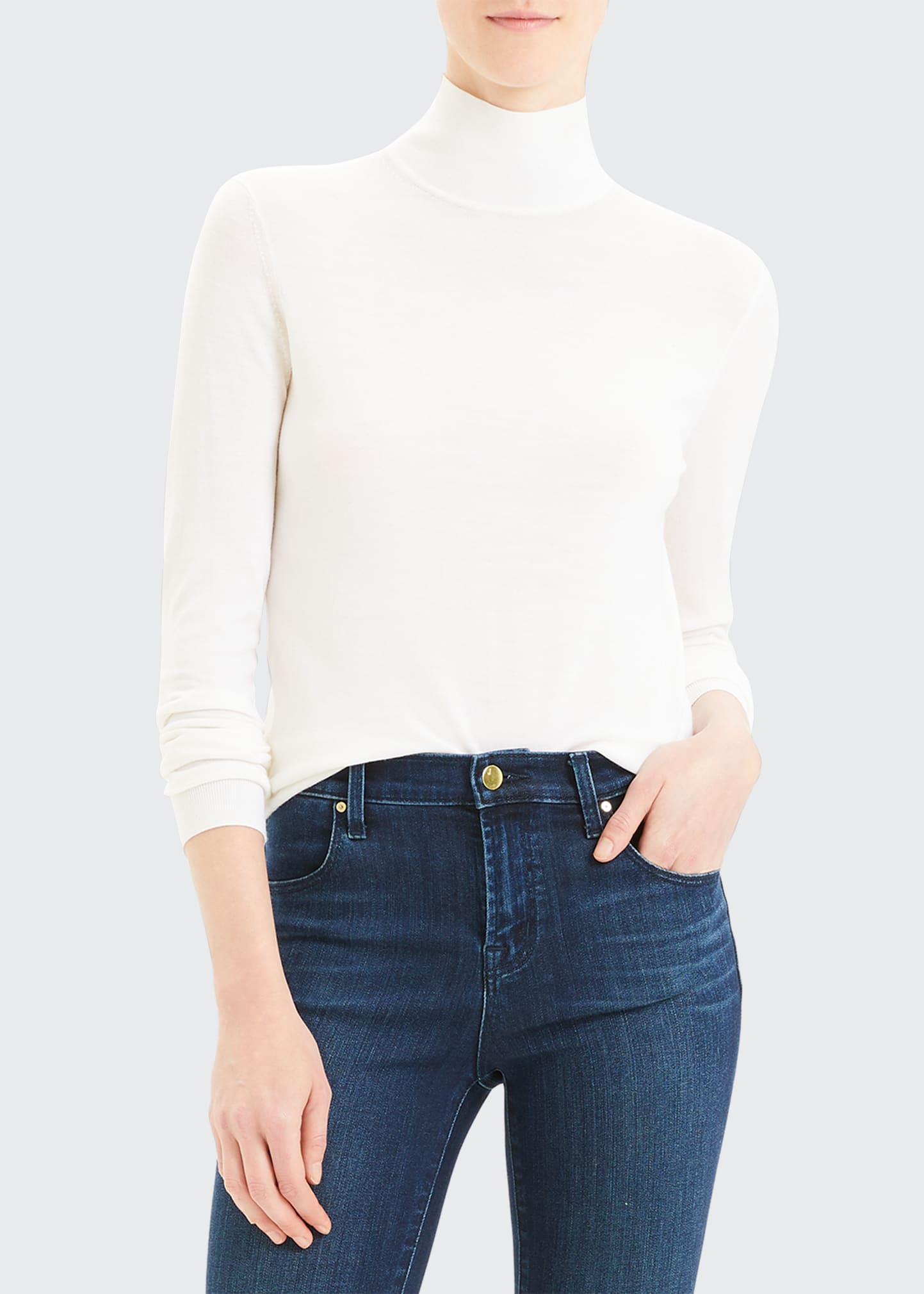 Theory Turtleneck Sweater In Regal Wool In Ivory