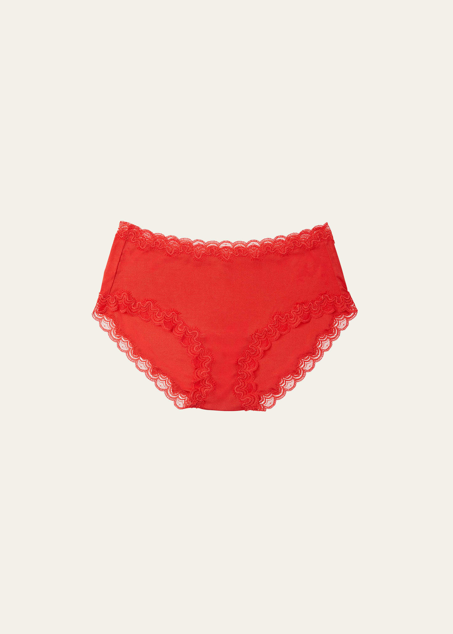 UWILA WARRIOR SOFT SILKS LACE-TRIM BIKINI BRIEFS