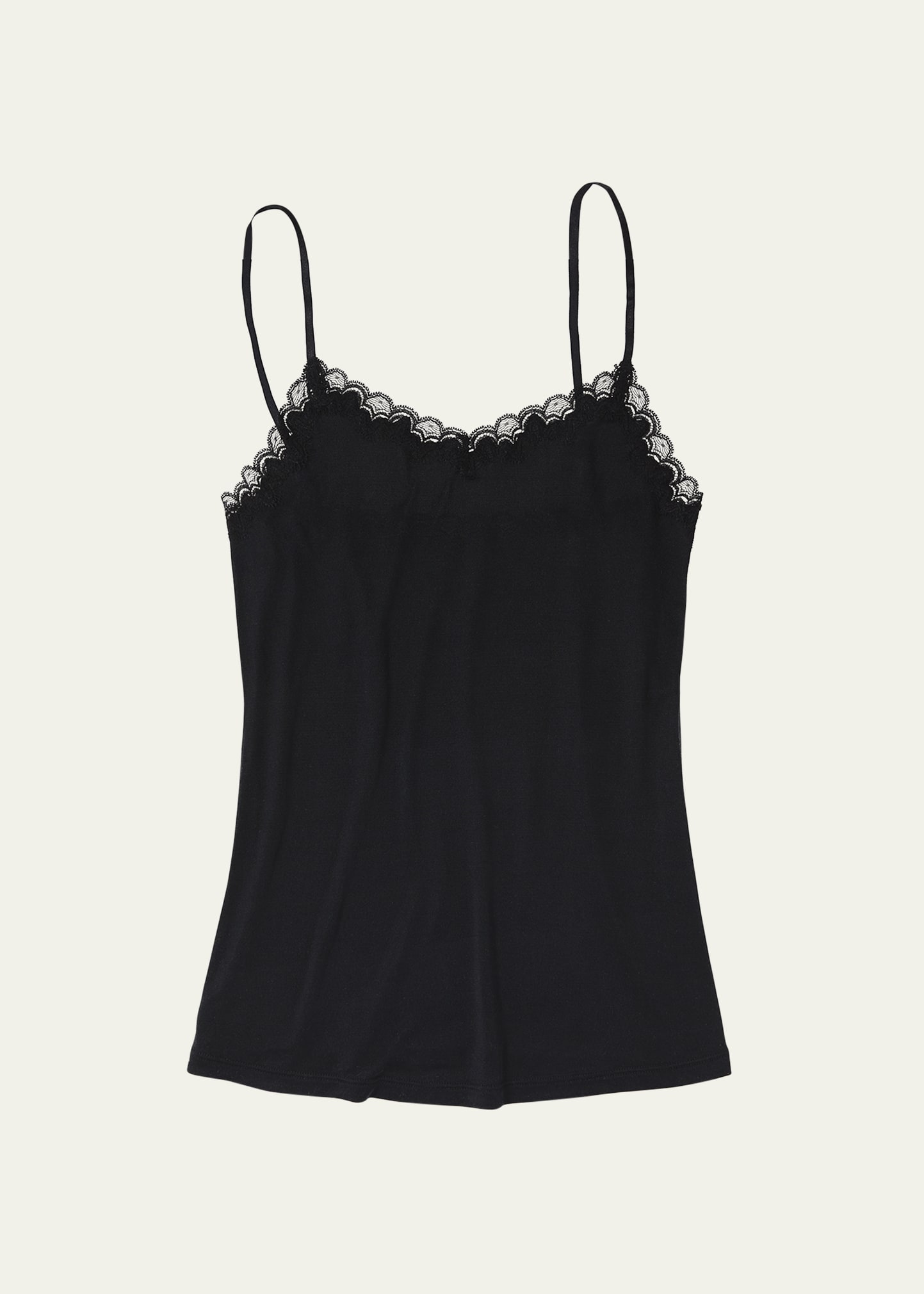 Uwila Warrior Soft Silks Lace-trim Camisole In Tap Shoe Black