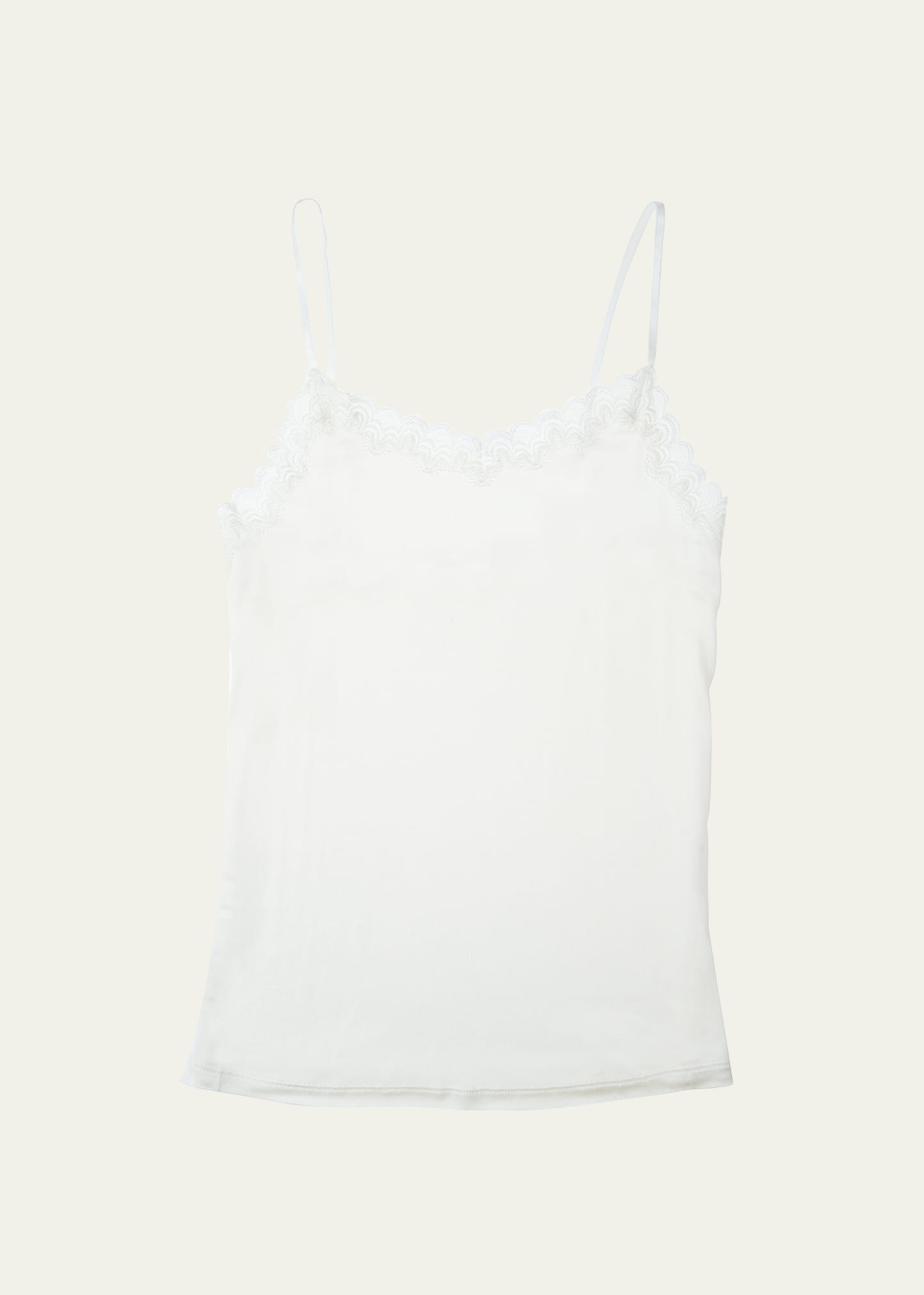 Uwila Warrior Soft Silks Lace-trim Camisole In Winter White