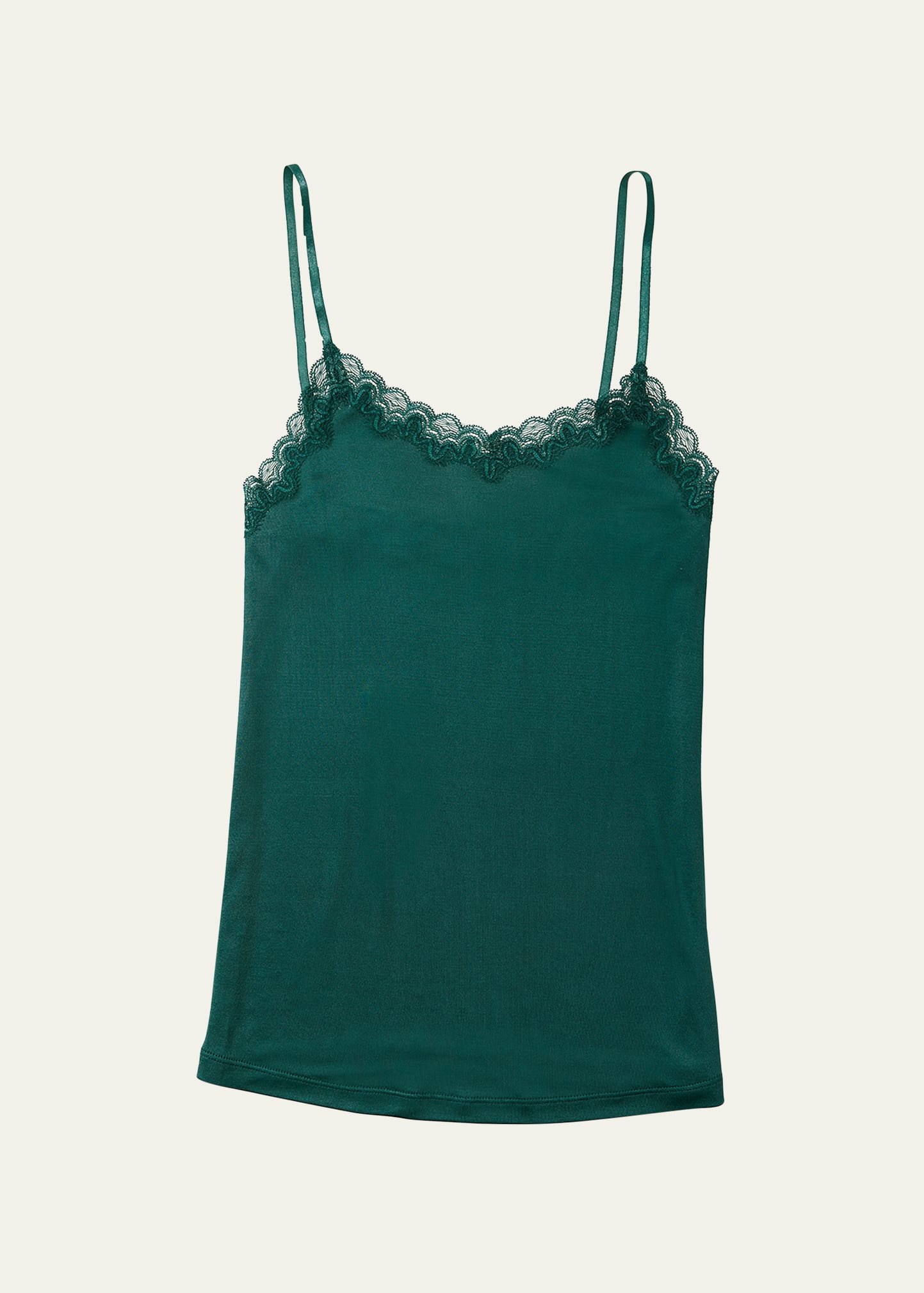 Uwila Warrior Soft Silks Lace-trim Camisole In Smoke Pine