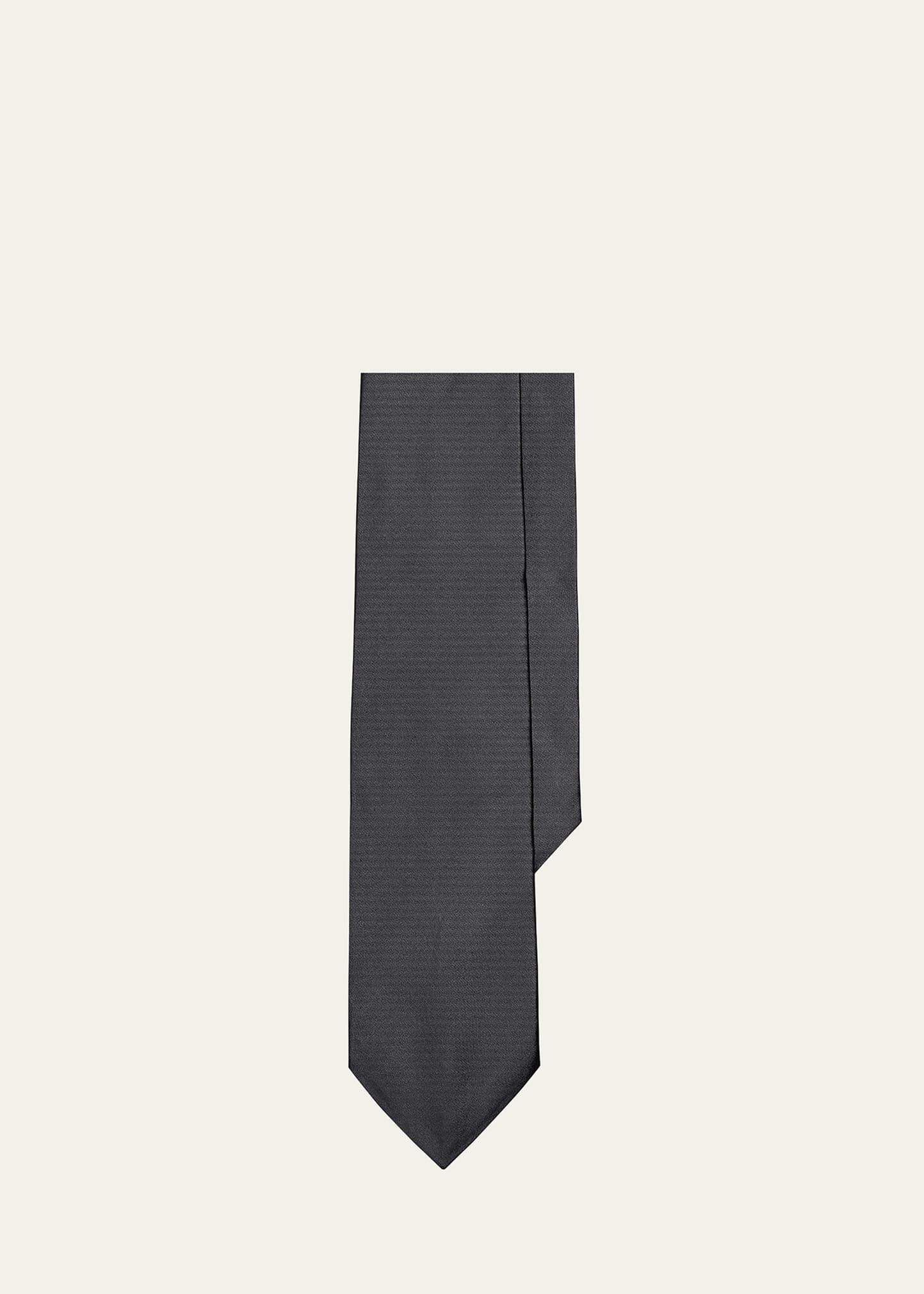 Ralph Lauren Purple Label Men's Peau De Soie Tie In Gray