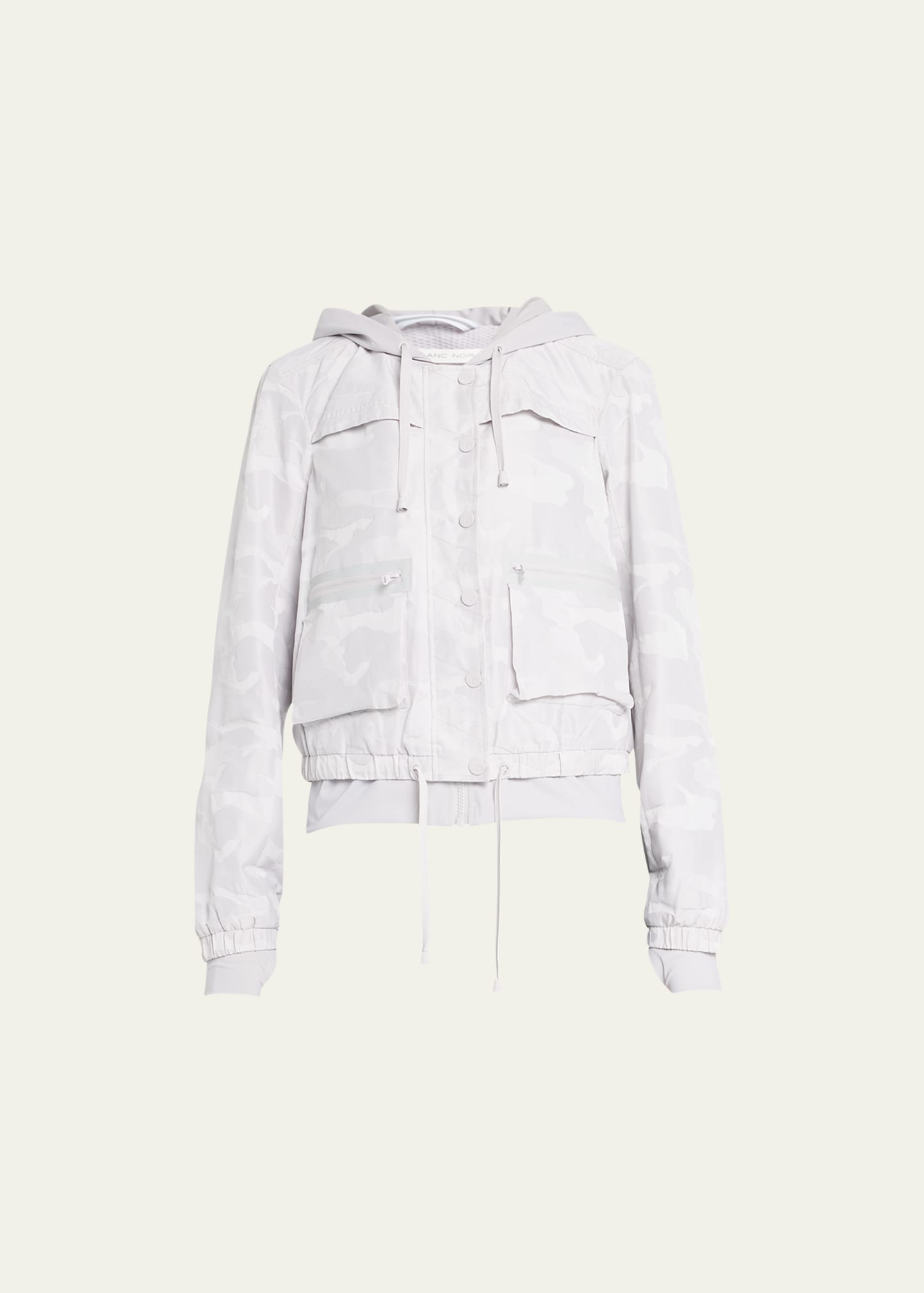 Shop Blanc Noir Skyfall Camo-print Aviator Jacket In Light Grey Camo