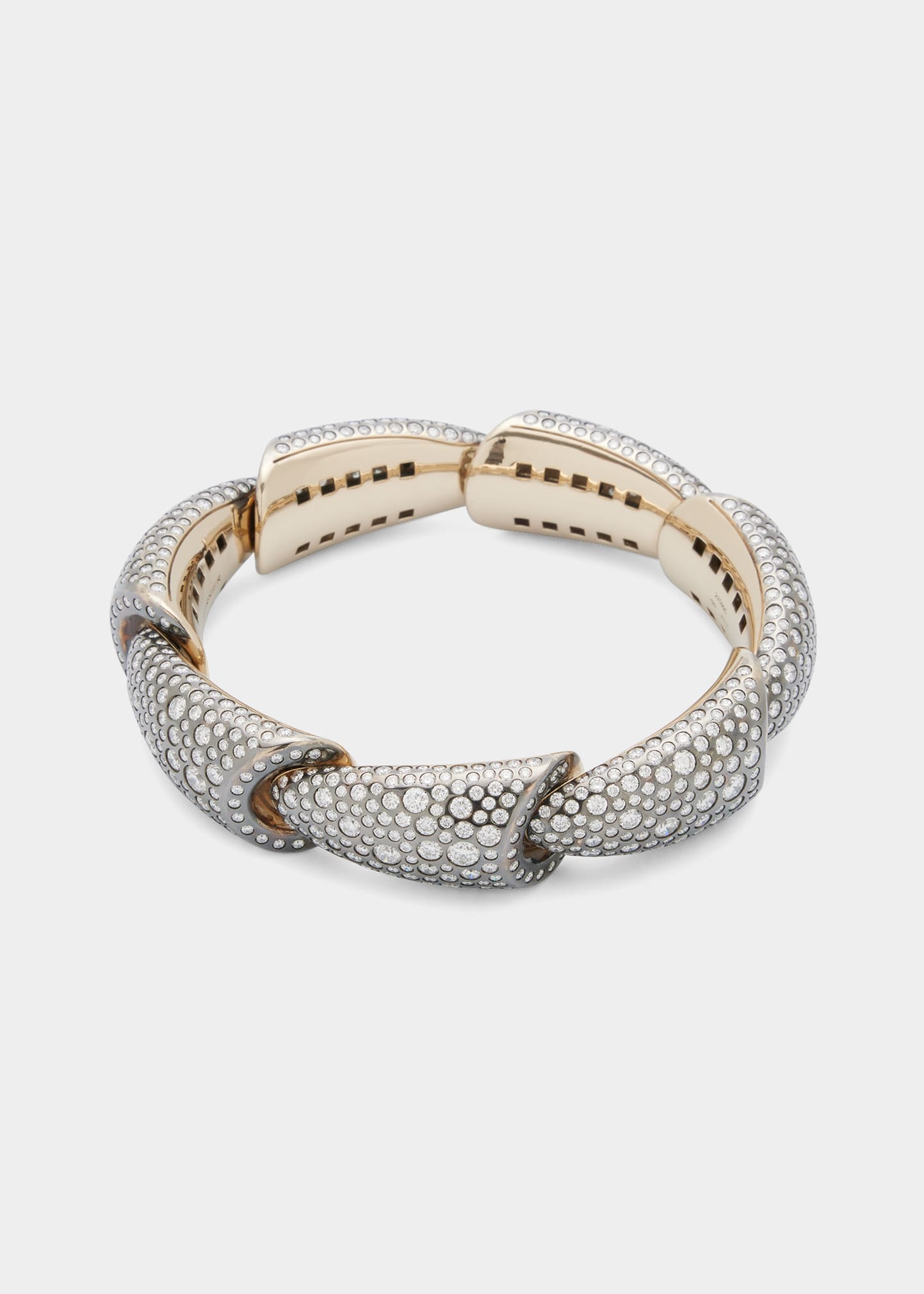 White Gold Calla Bracelet with Diamonds set in Eyeliner Pave