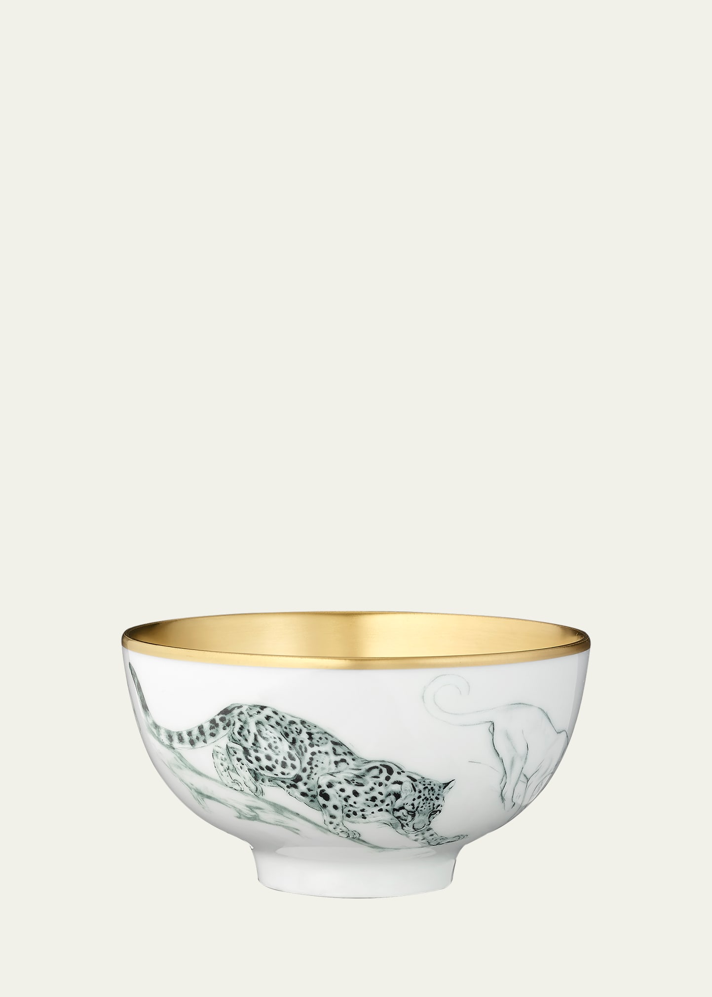 Pre-owned Hermes Carnets D'equateur Gold Feline Bowl, Medium In Multi