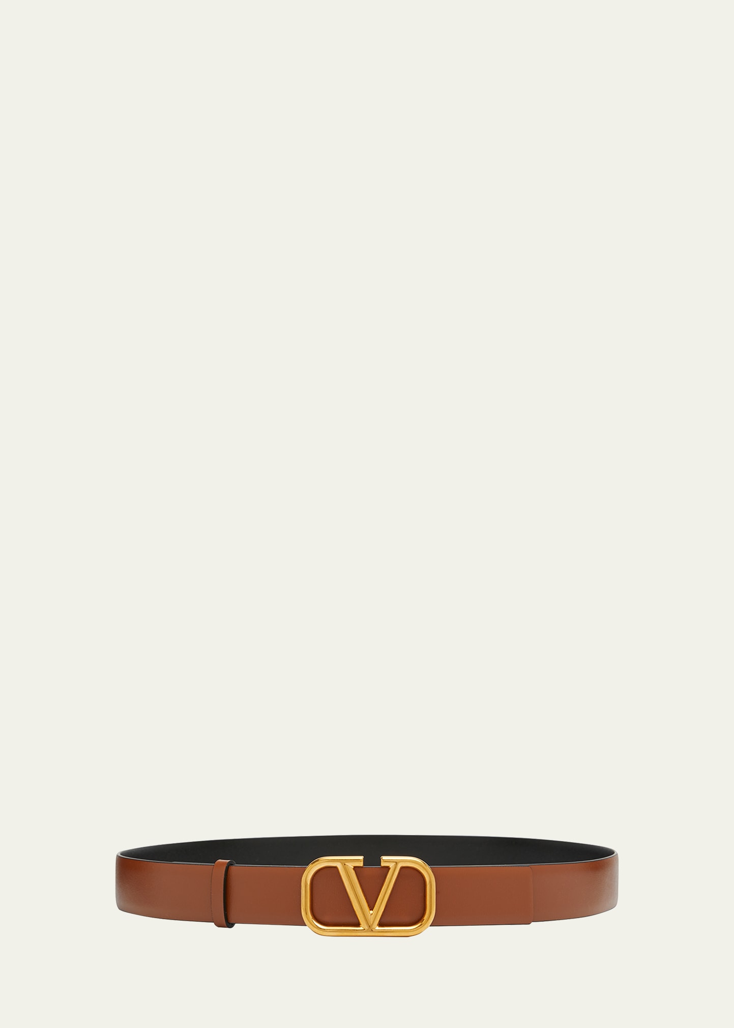 Valentino Reversible Vlogo Buckle Belt In Selleria / Black