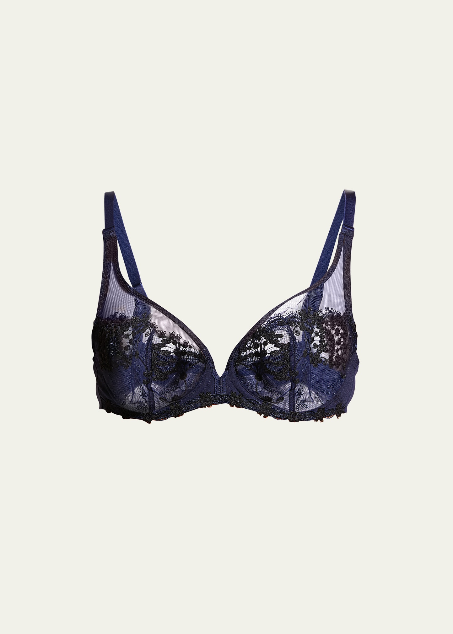 Simone Perele Wish Underwire Plunge Bra In Night Blue